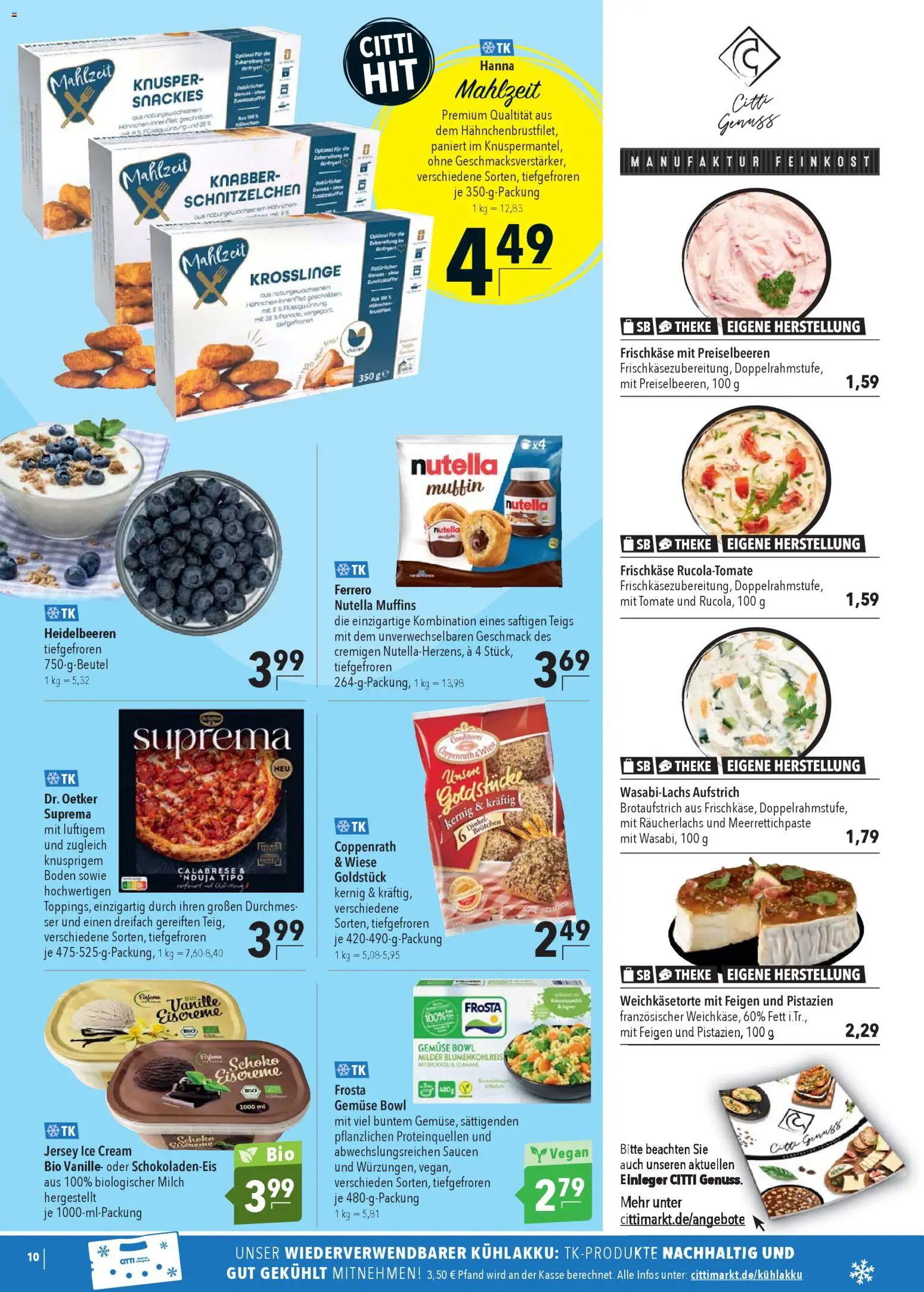 CITTI Markt Prospekt 	 – gültig ab 29.10.2025 | Seite: 10 | Produkte: Eiscreme, Pistazien, Nutella, Räucherlachs