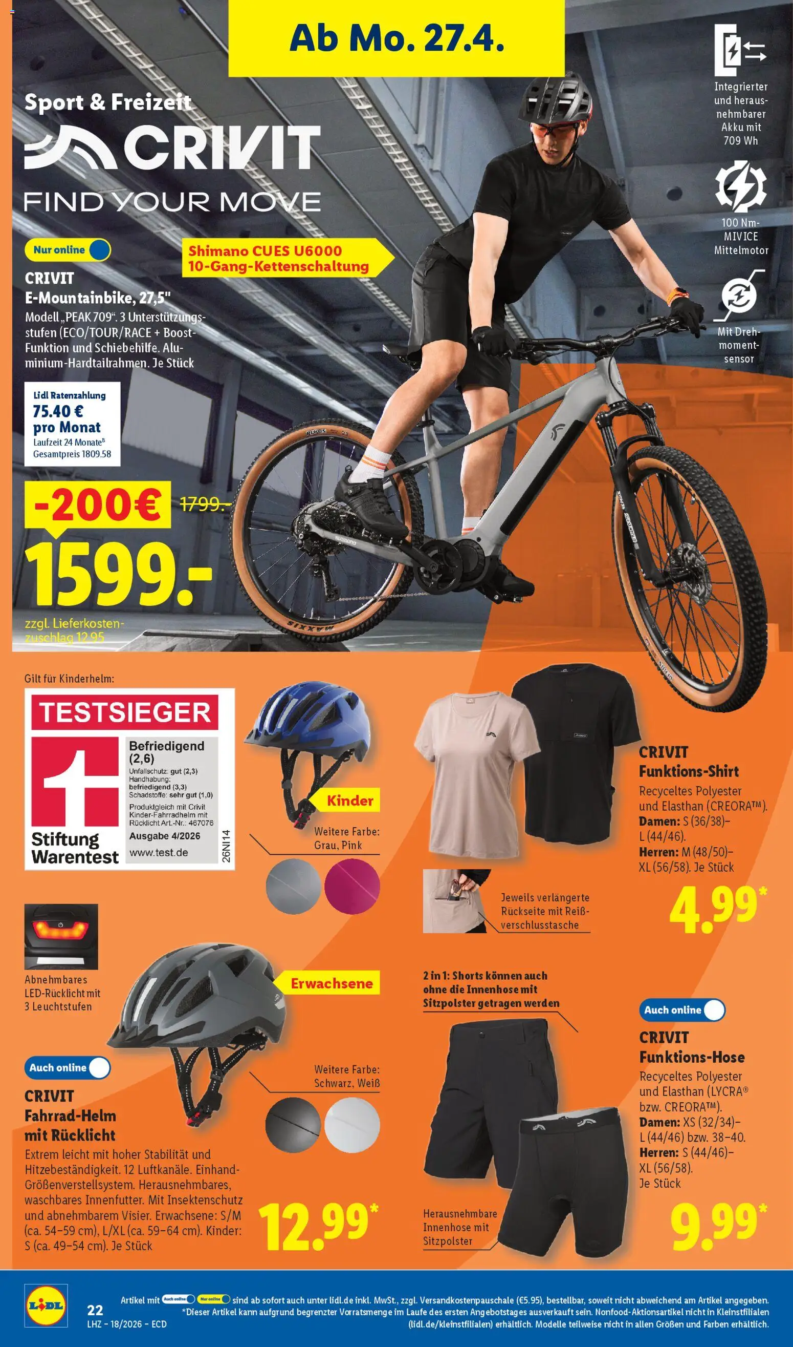 Lidl Prospekt – gültig ab 27.04.2026 | Seite: 14 | Produkte: Fahrradhelm