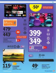 E.Leclerc - Prévisualisation de BARRE DE SON TAB4000, BARRE DE SON TAB4000, Son stéréo sans distorsion. Puissance max: 60W. valide à partir de 28.10.2025 | Page: 15 | Produits: TV led, Barre de son