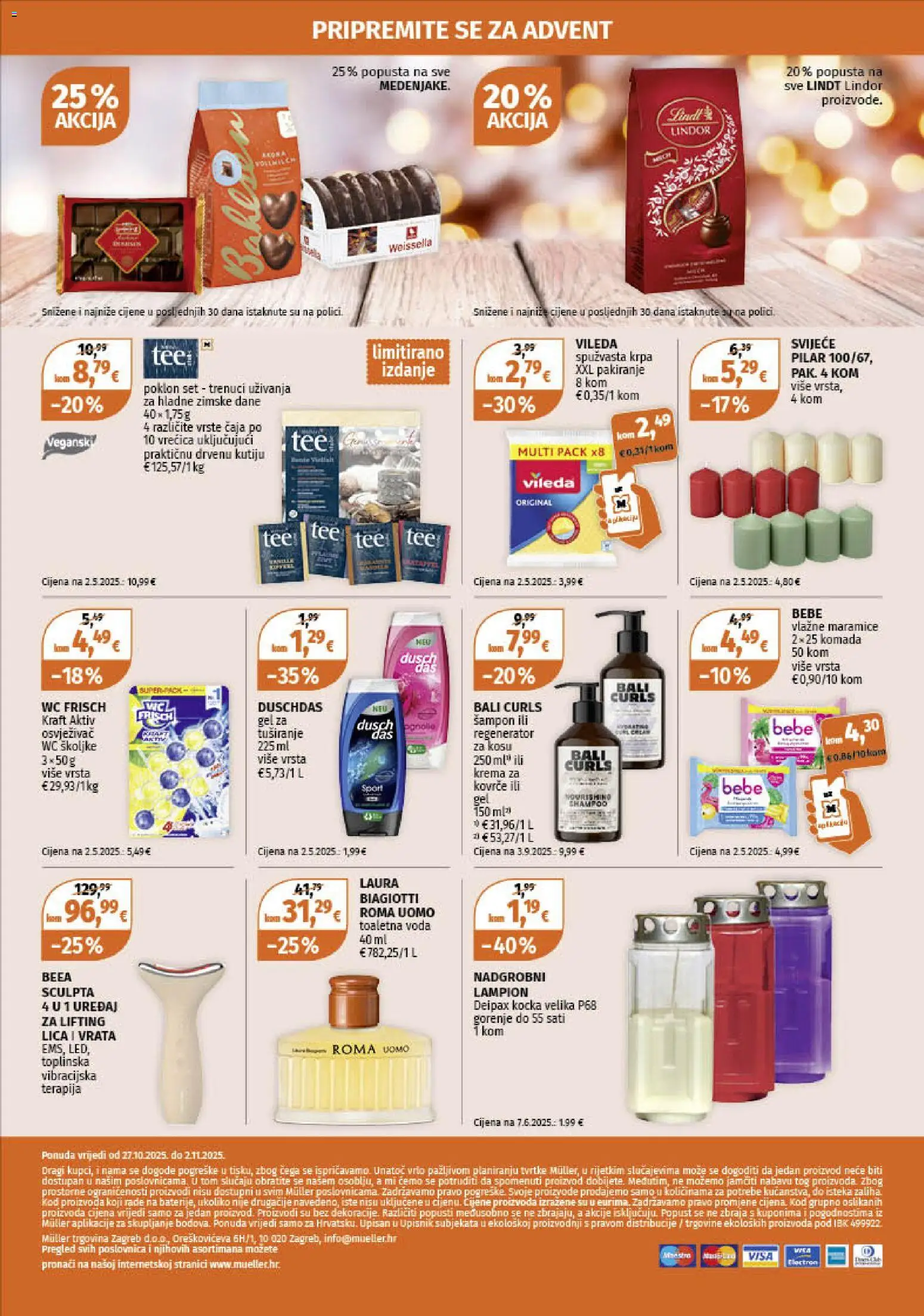 Müller katalog | vrijedi od 27.10.2025 | Stranica: 25 | Proizvodi: Lindt, Šampon, Regenerator za kosu, Vrata