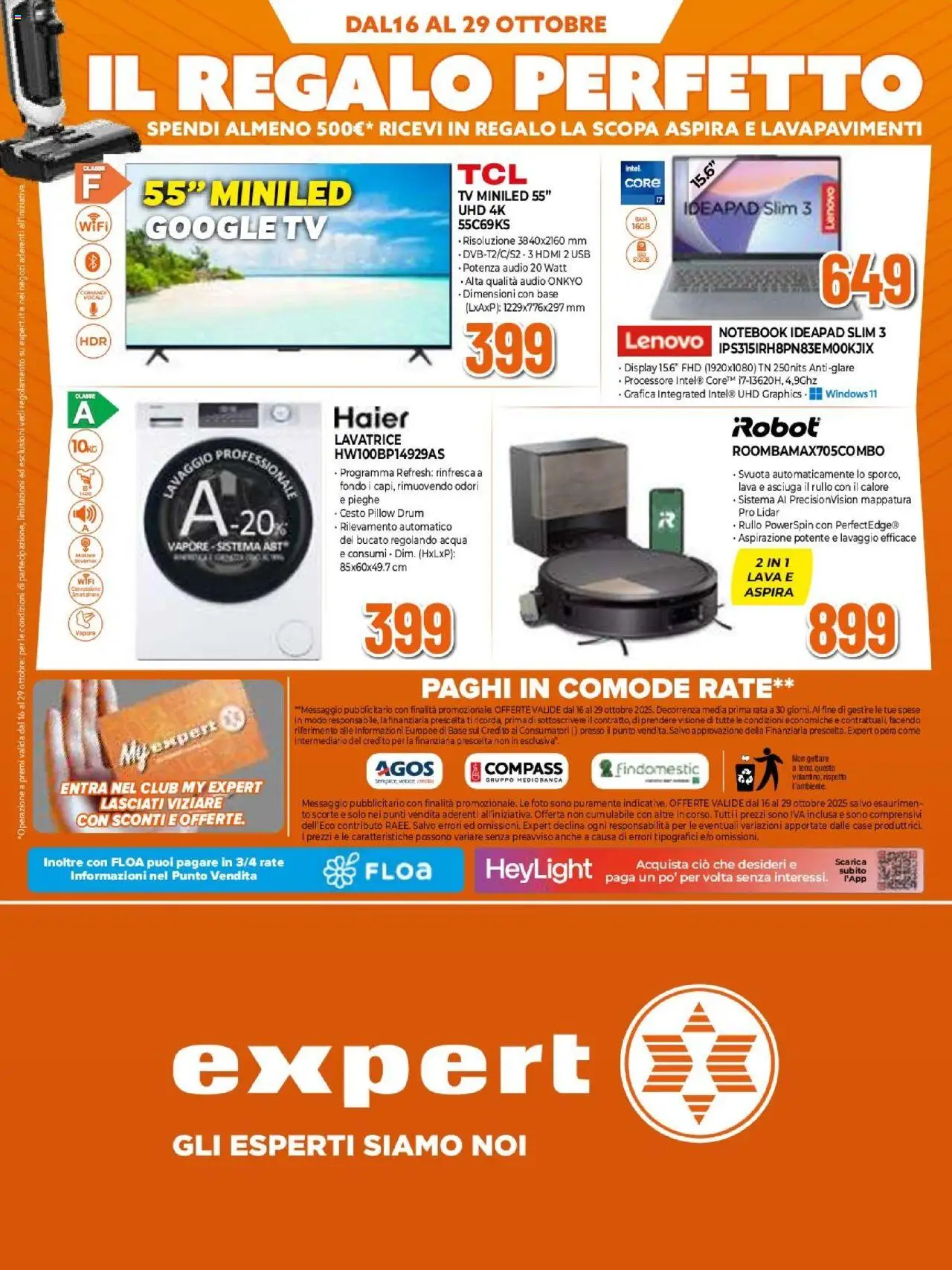 Volantino Expert del 16.10.2025 | Pagina: 33 | Prodotti: Acqua, Lavatrice, TV, Audio