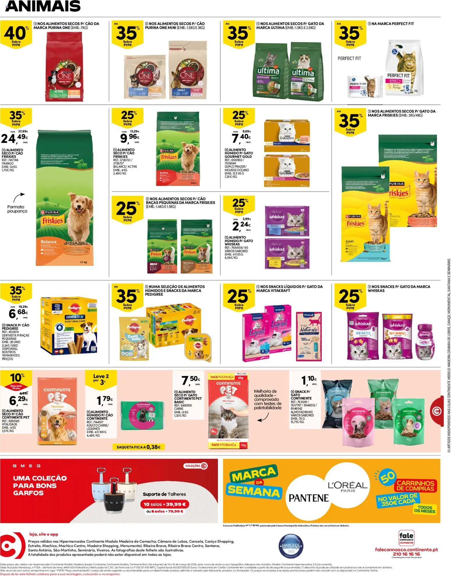 Continente - Madeira │ válido de 10.03.2026 | Página: 32 | Produtos: Purina one, Frango, Talheres, Garfos