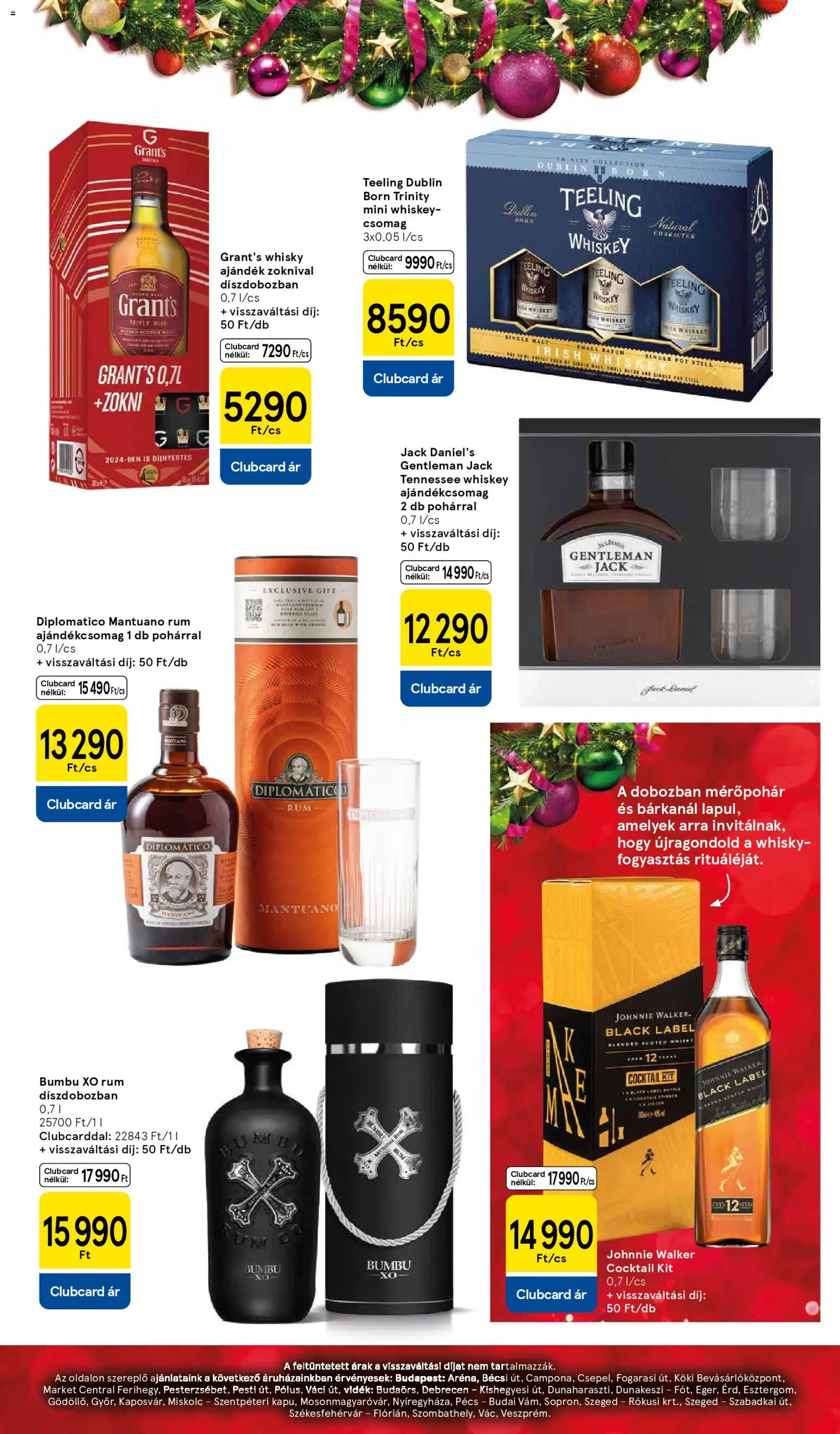Tesco akciós ujság - amely érvényes a következő dátumtól: 06.11.2025 | Oldal: 13 | Termékek: Whiskey, Rum, Whisky, Zokni