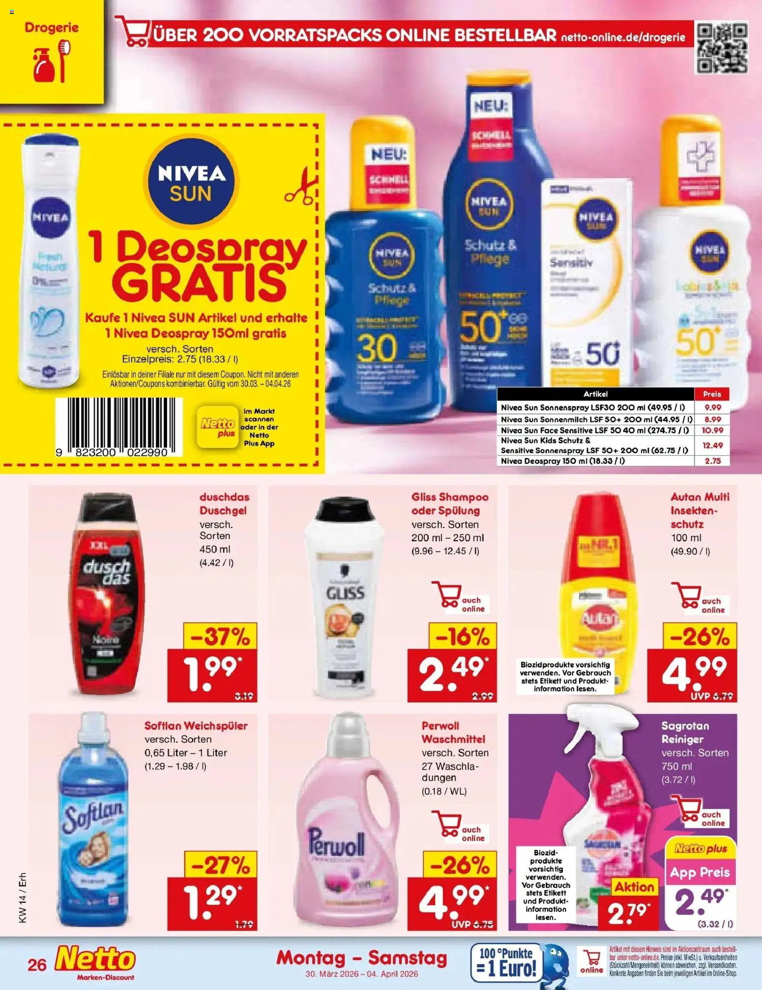 Netto Marken-Discount Prospekt Ergolding	 – gültig ab 30.03.2026 | Seite: 36 | Produkte: Perwoll, Shampoo, Weichspüler, Duschdas