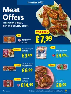 Preview of Lidl - Lidl Weekly valid from 19.03.2026 | Page: 4 | Products: Pork, Fish, Beef, Sajtos rúd