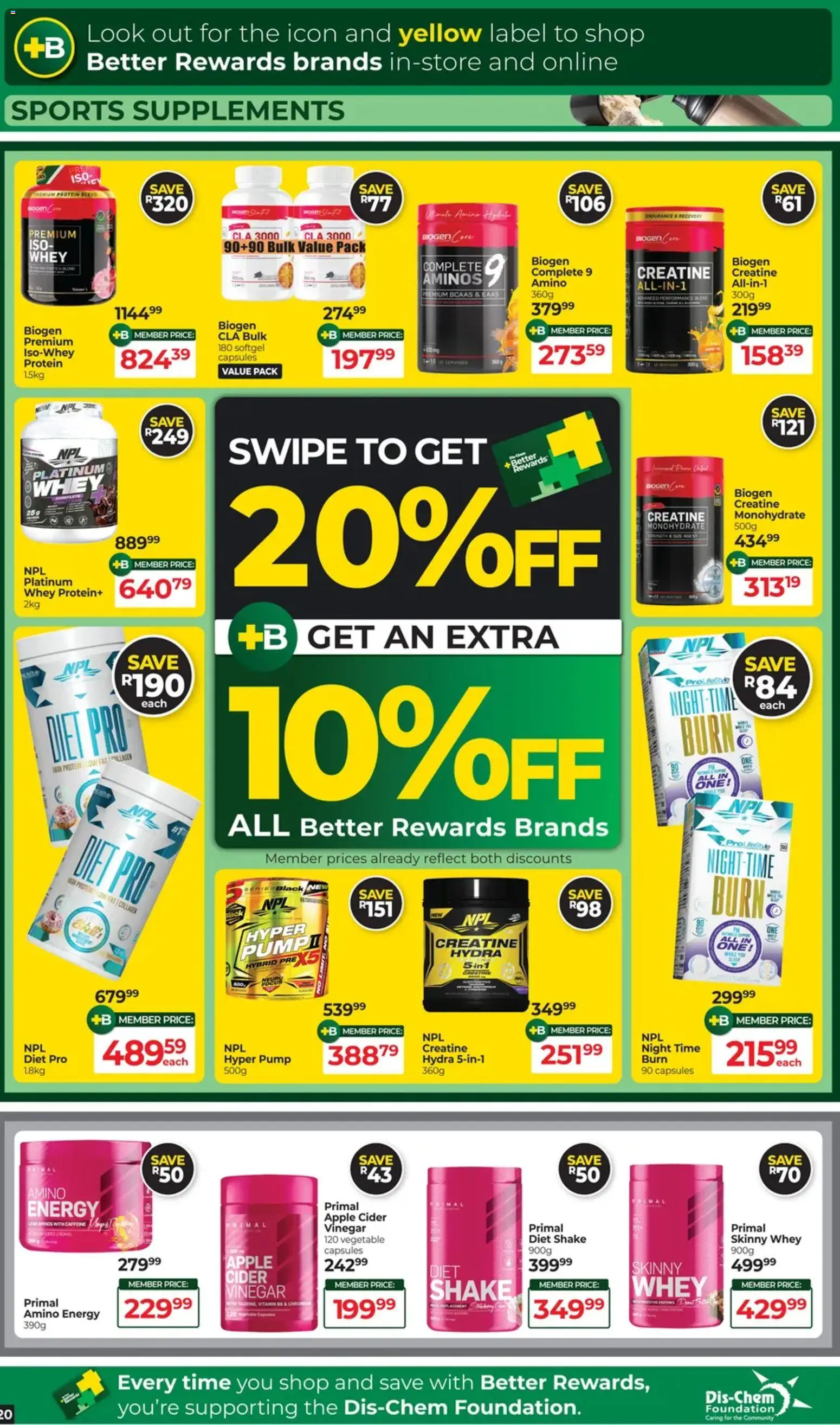 New Dis-Chem catalogue – valid from 17.03.2026 | Page: 20 | Products: Detergente líquido, Cider, Foundation, Vinegar