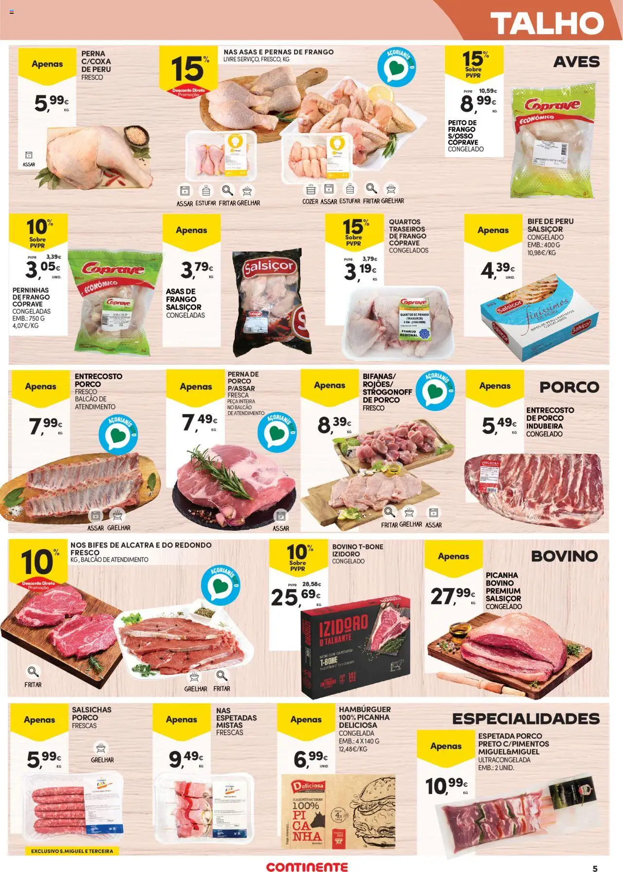 Continente - Açores │ válido de 18.09.2025 | Página: 5 | Produtos: Asas de frango, Peito de frango, Frango, Peru