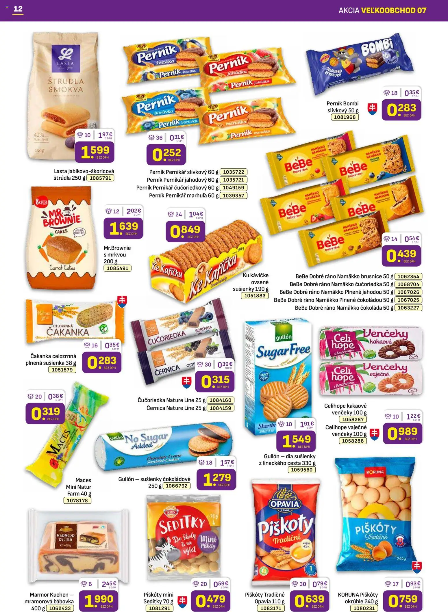 Nové Libex akcie – leták je platný od 07.04.2026 | Strana: 12 | Produkty: BeBe Dobré ráno, Čokoláda