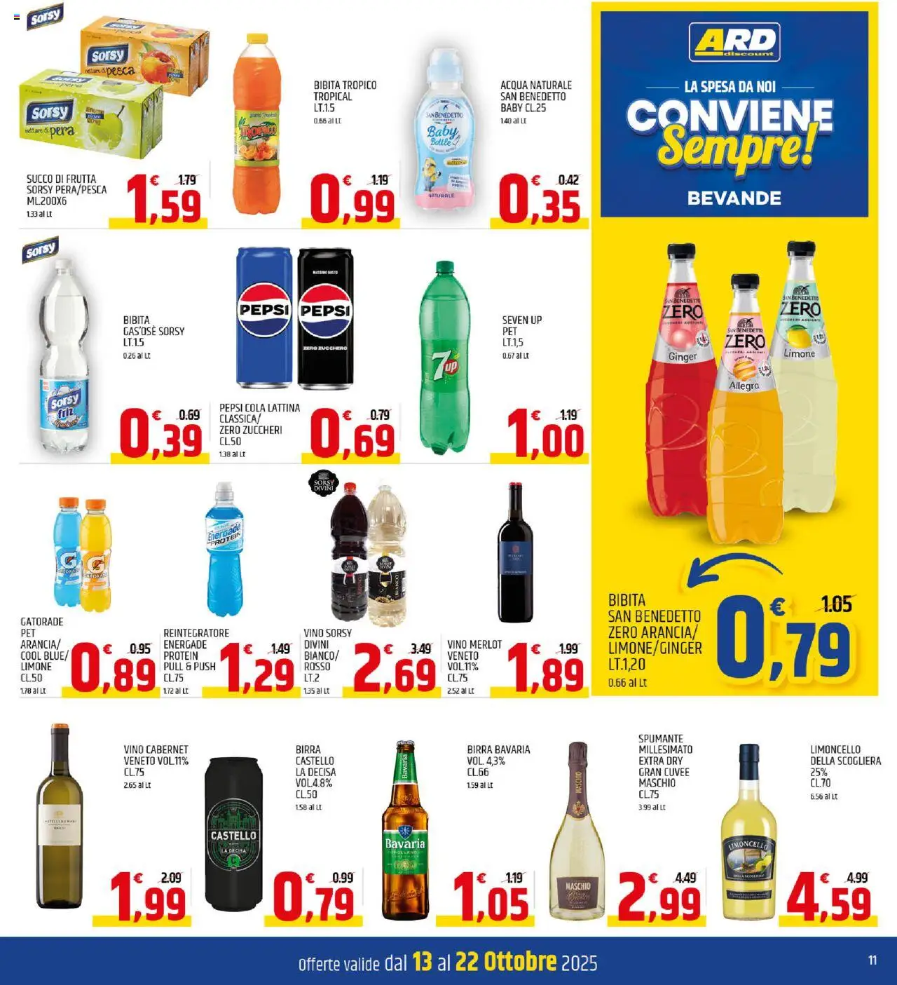 Volantino ARD Discount del 13.10.2025 | Pagina: 11 | Prodotti: Frutta, Zucchero, Limone, Bibita