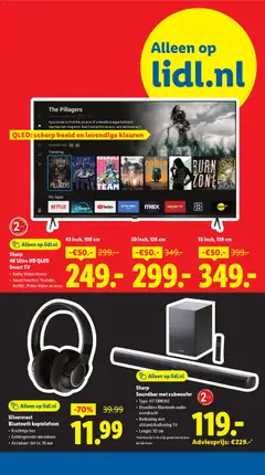 Silvercrest Bluetooth koptelefoon, Krachtige bas, Geïntegreerde microfoon, Accuduur: tot ca. 16 uur - Voorbeeld van een folder van Lidl, geldig van 24.11.2025 | Pagina: 3 | Producten: Tv, Microfoon, Audio, Bluetooth