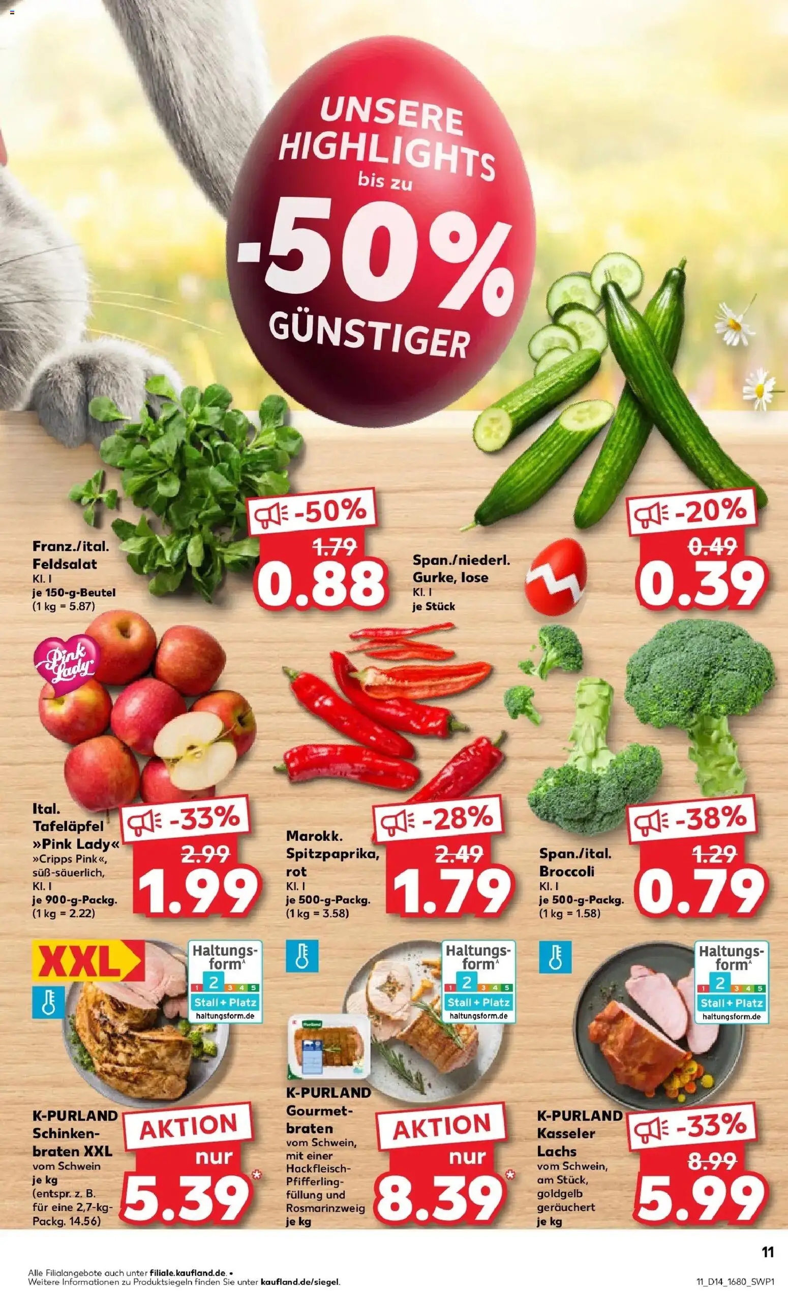 Kaufland Prospekt Konstanz	 – gültig ab 02.04.2026 | Seite: 11 | Produkte: Lachs, Schinken, Hackfleisch