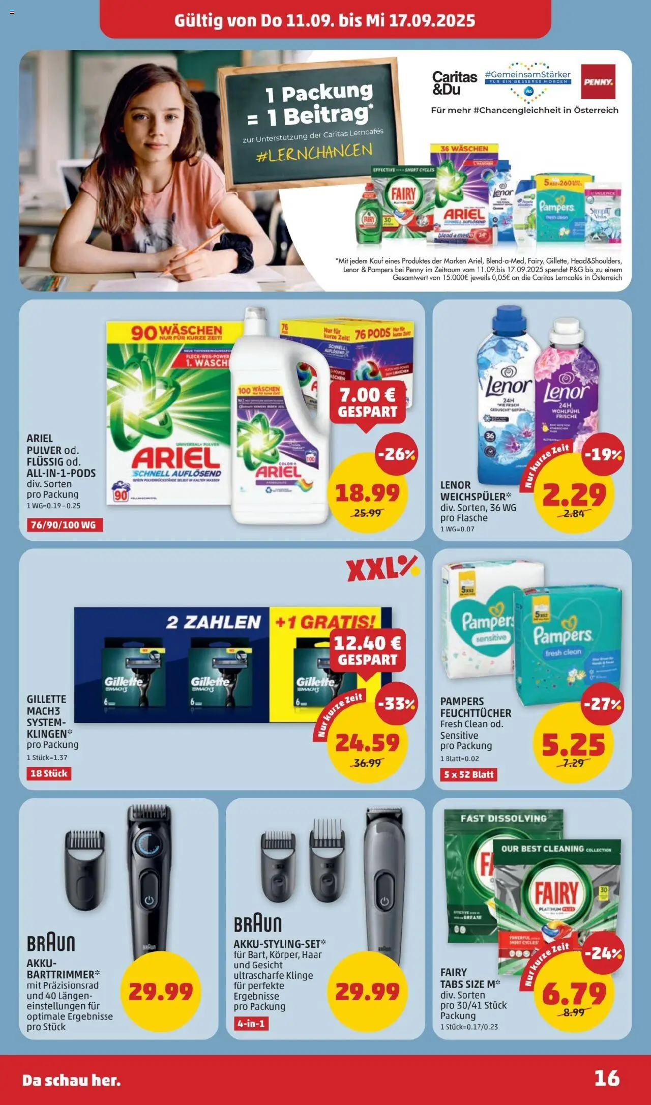 Penny Markt Flugblatt gültig ab 11.09.2025 | Seite: 16 | Produkte: Wasser, Pampers