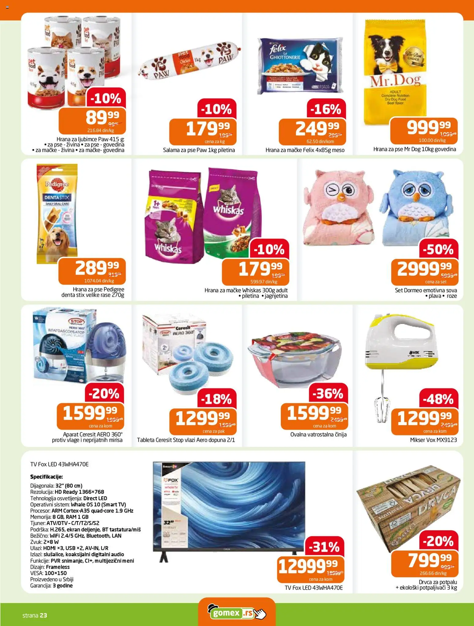 Gomex katalog - važi od 19.11.2025 | Strana: 23 | Proizvode: Hrana za mačke, USB, Salama, Piletina