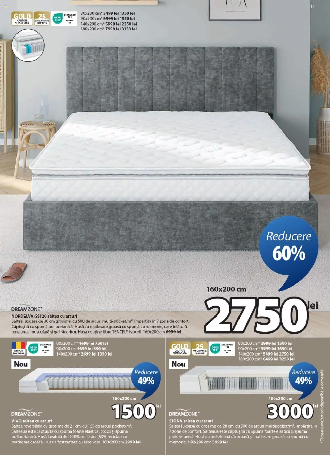 Noul catalog JYSK – valabil de la 26.09.2025 | Pagină: 11 | Produse: Saltea, Türk kahvesi öğütme değirmeni