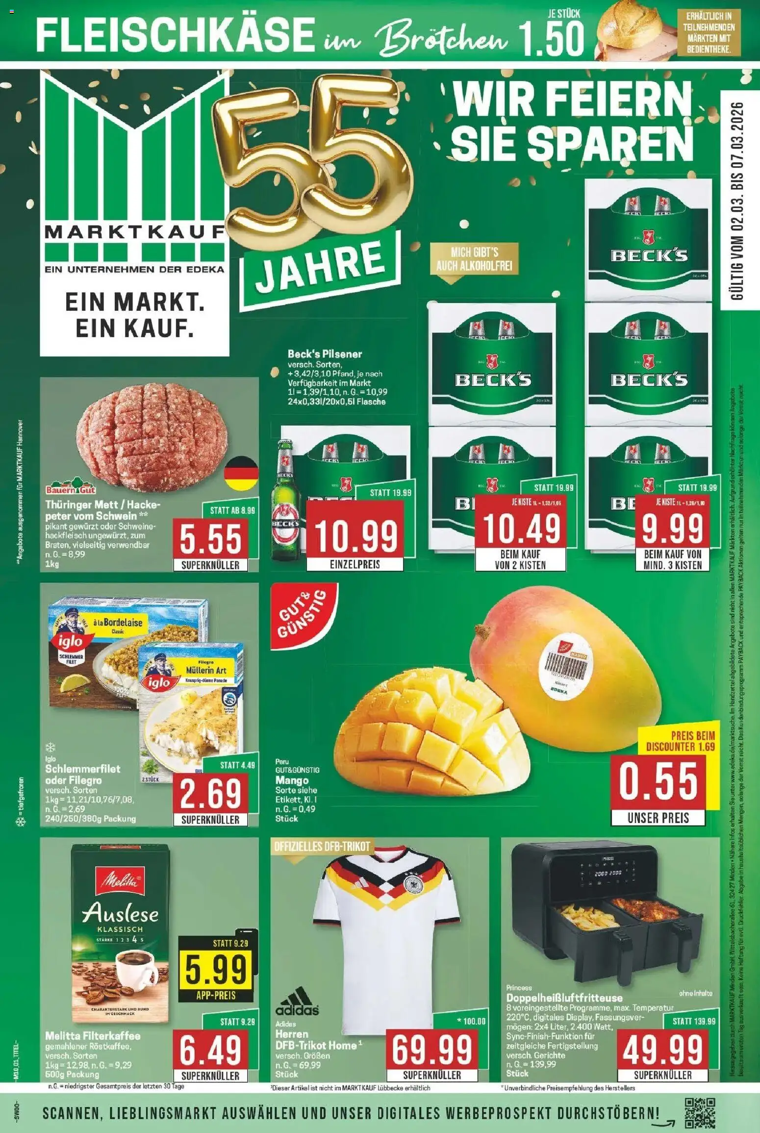 Marktkauf Wochenangebote Bad Salzuflen  – gültig ab 02.03.2026 | Seite: 1 | Produkte: Melitta, Mango, Iglo schlemmerfilet, Hackfleisch