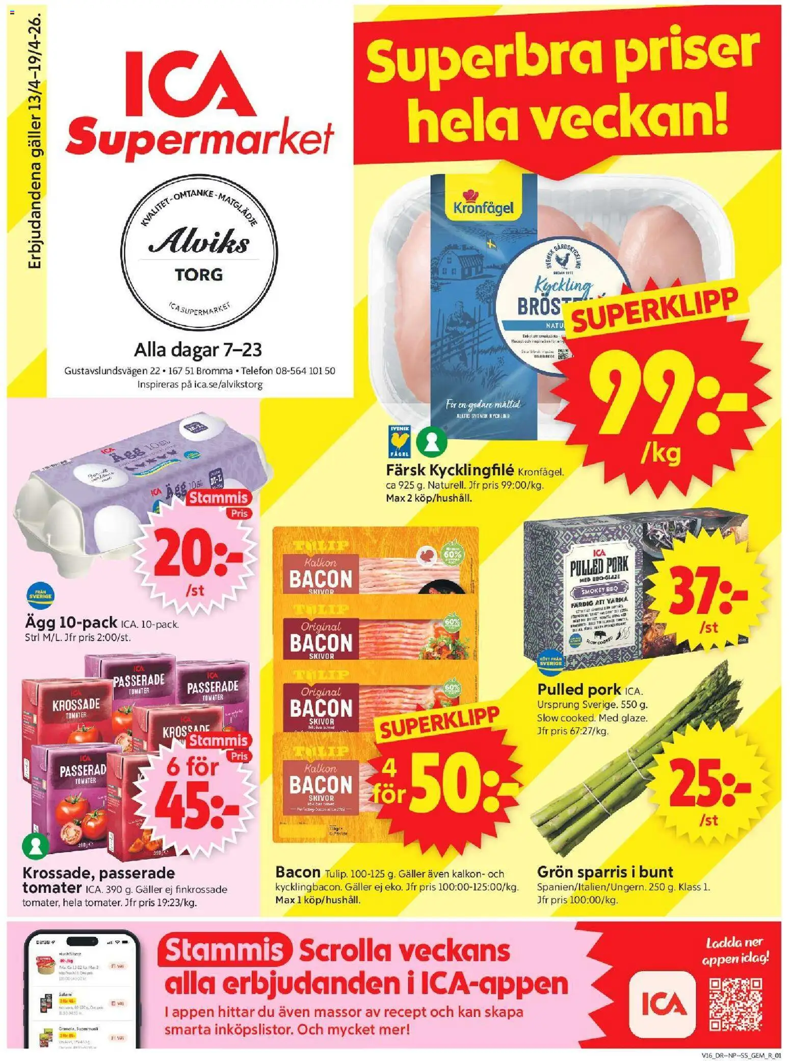 ICA Supermarket reklamblad aktuell från 13.04.2026 | Sida: 1