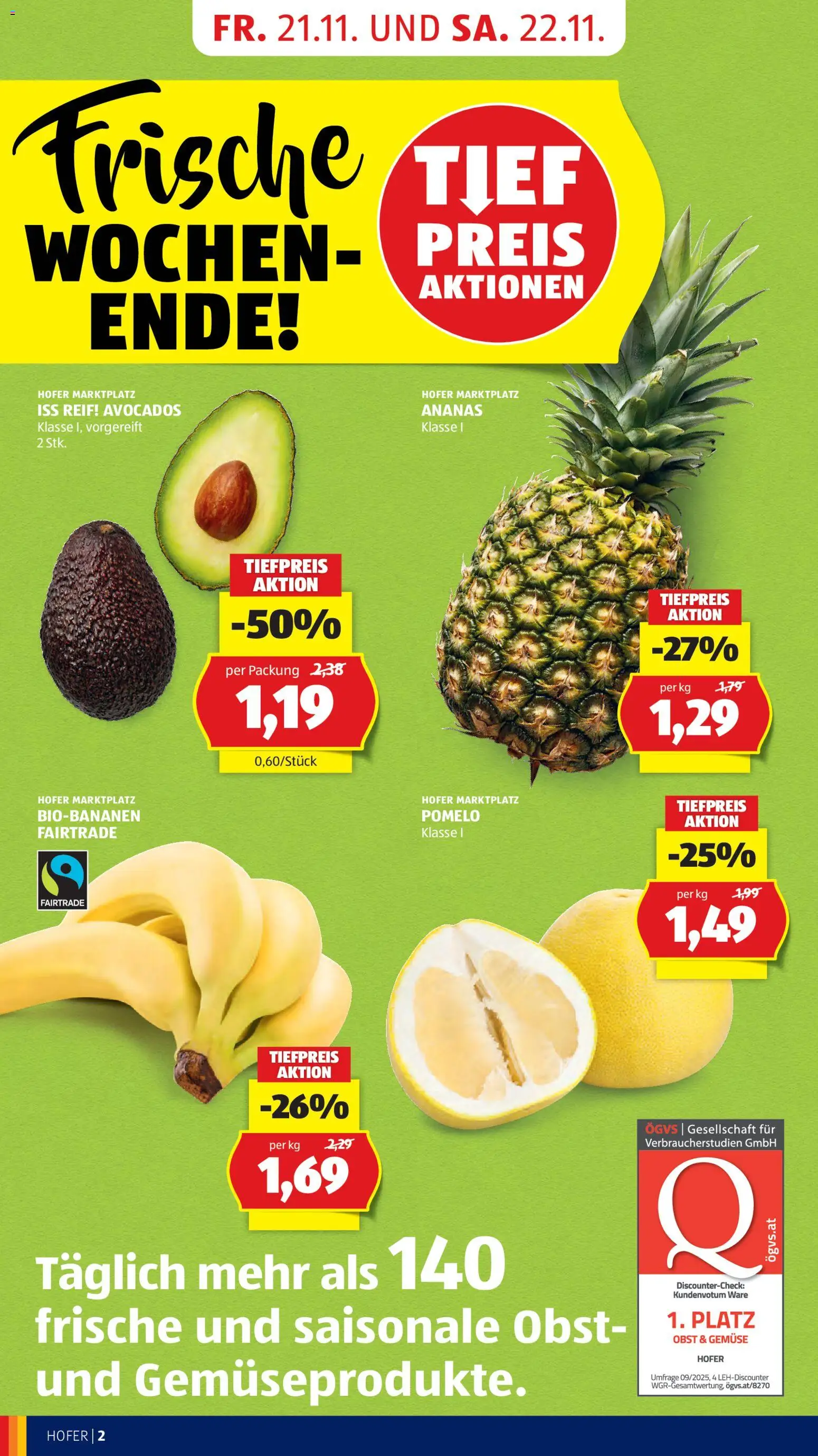 Hofer - Black Friday gültig ab 21.11.2025 | Seite: 4 | Produkte: Gemüse, Obst, Ananas