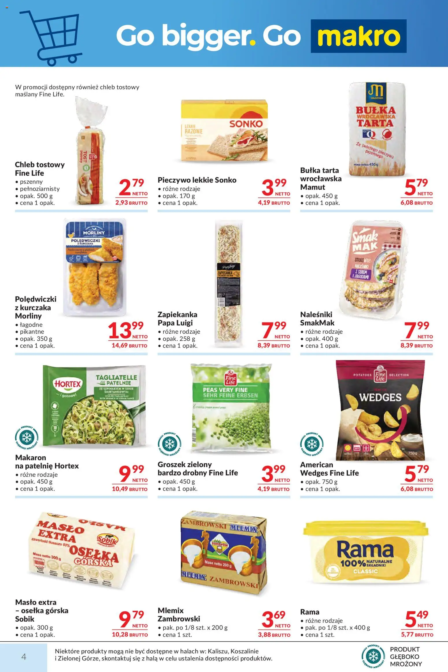 Makro Gazetka - Mega oferty dla Twojego Sklepu od 07.01.2026 | Strona: 4 | Produkty: Osełka, Chleb tostowy, Tagliatelle, Naleśniki