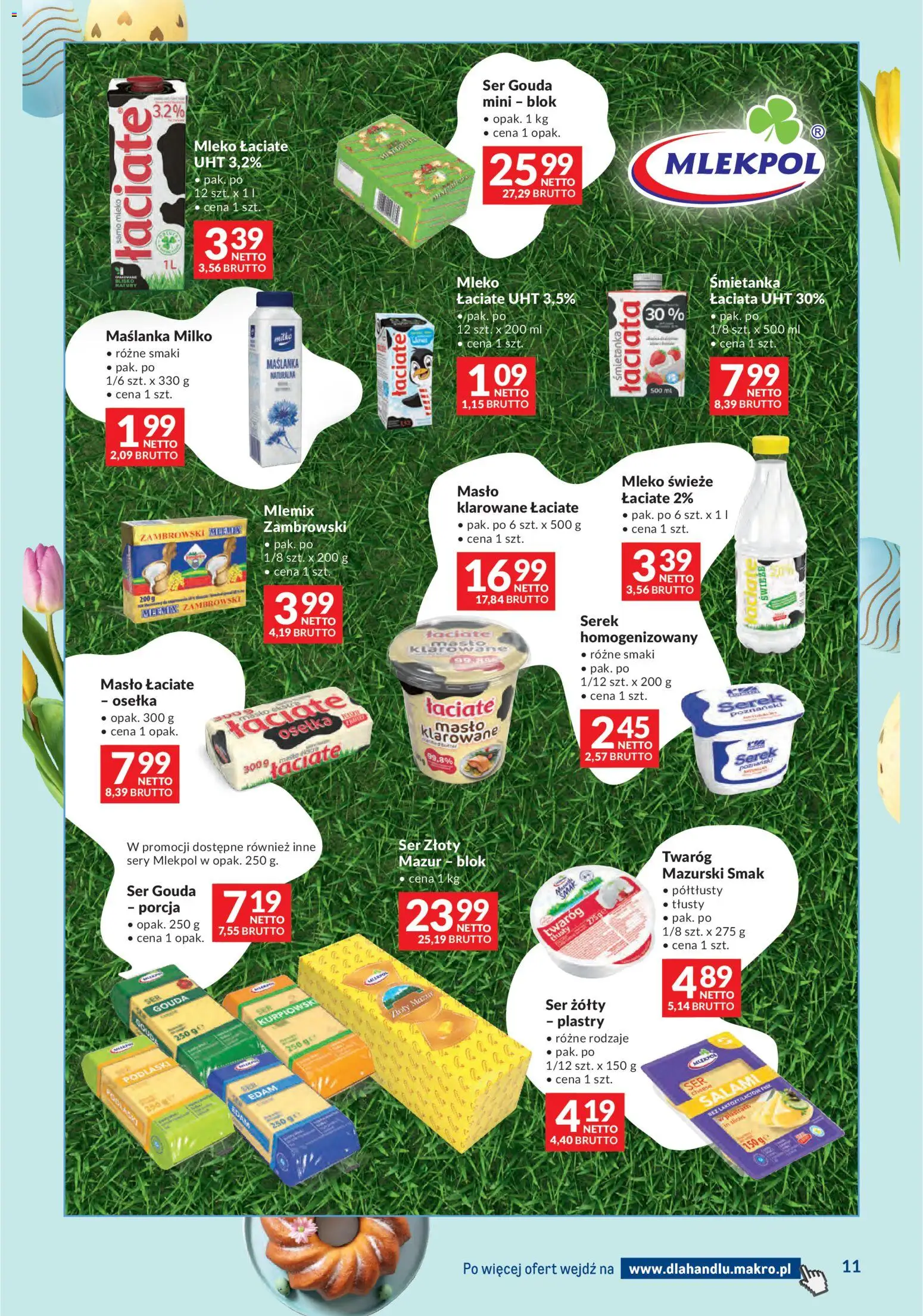 Makro gazetka - Dystrybucja do sklepów od 17.03.2026 | Strona: 11 | Produkty: Maślanka, Sery, Salami, Masło łaciate