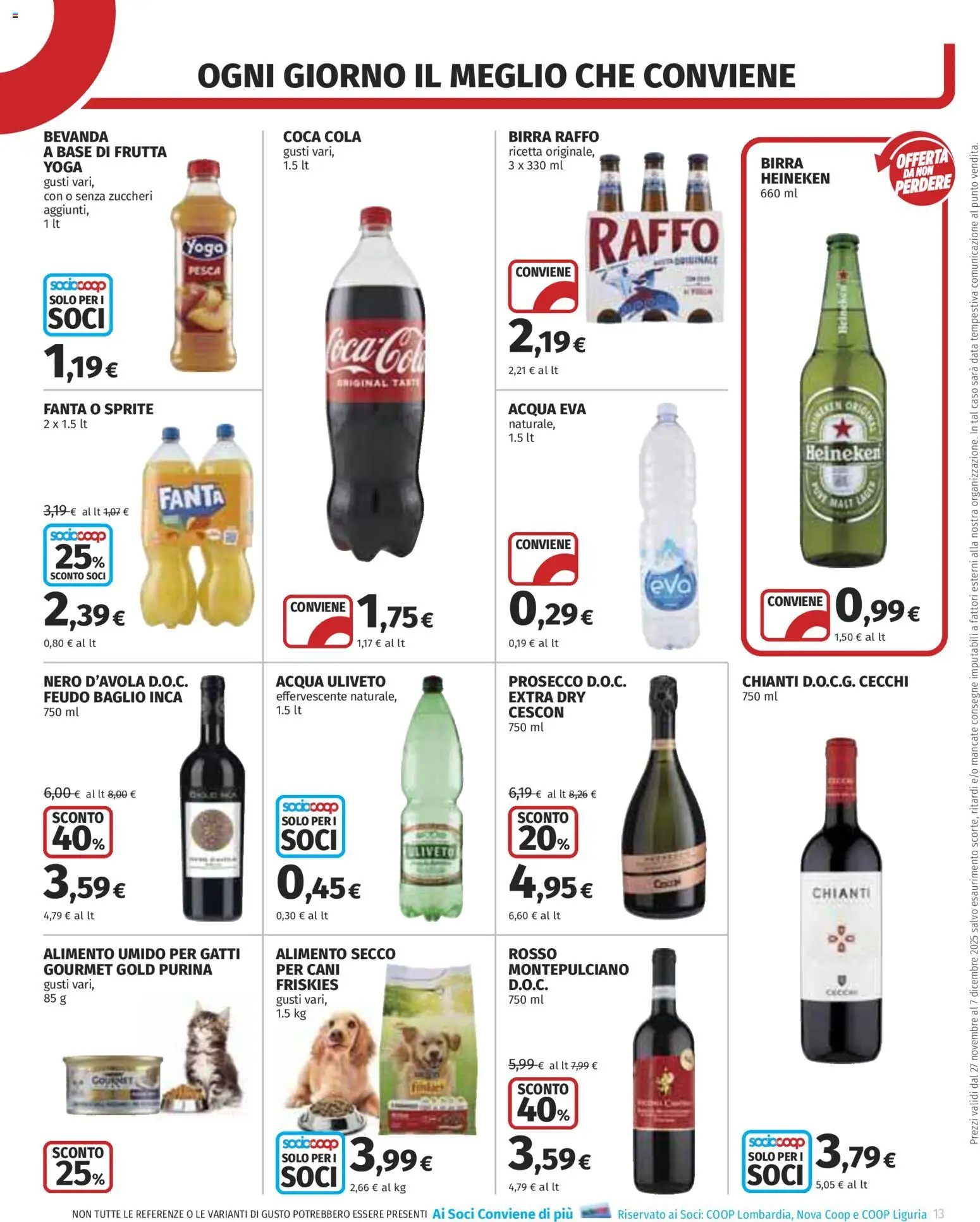 Volantino COOP del 27.11.2025 | Pagina: 13 | Prodotti: Birra, Acqua, Frutta, Heineken