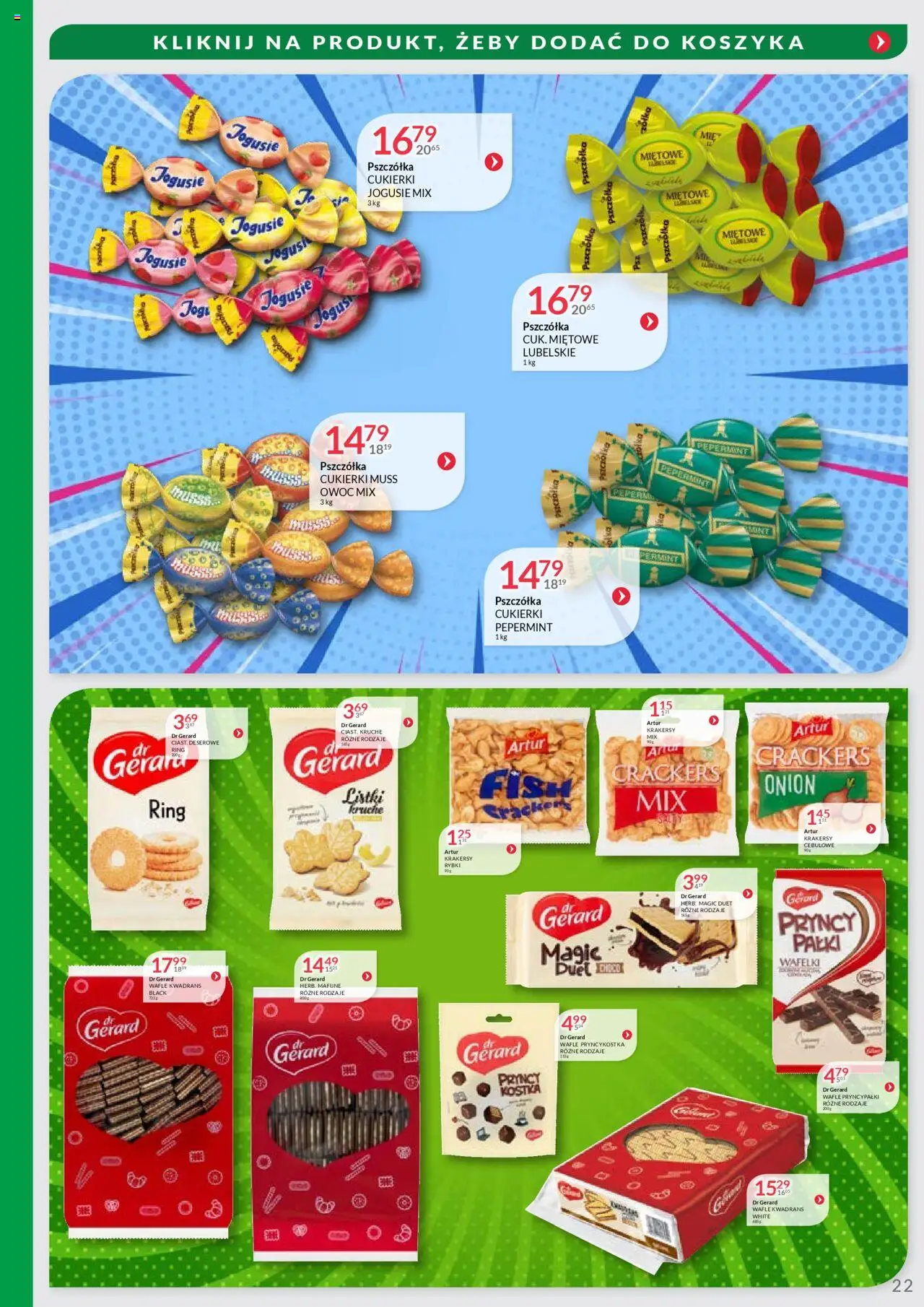 Eurocash Gazetka - Oferta Handlowa MR Południowy Wschód od 09.06.2025 | Strona: 22 | Produkty: Wafle, Półka, Wafelki, Cukierki