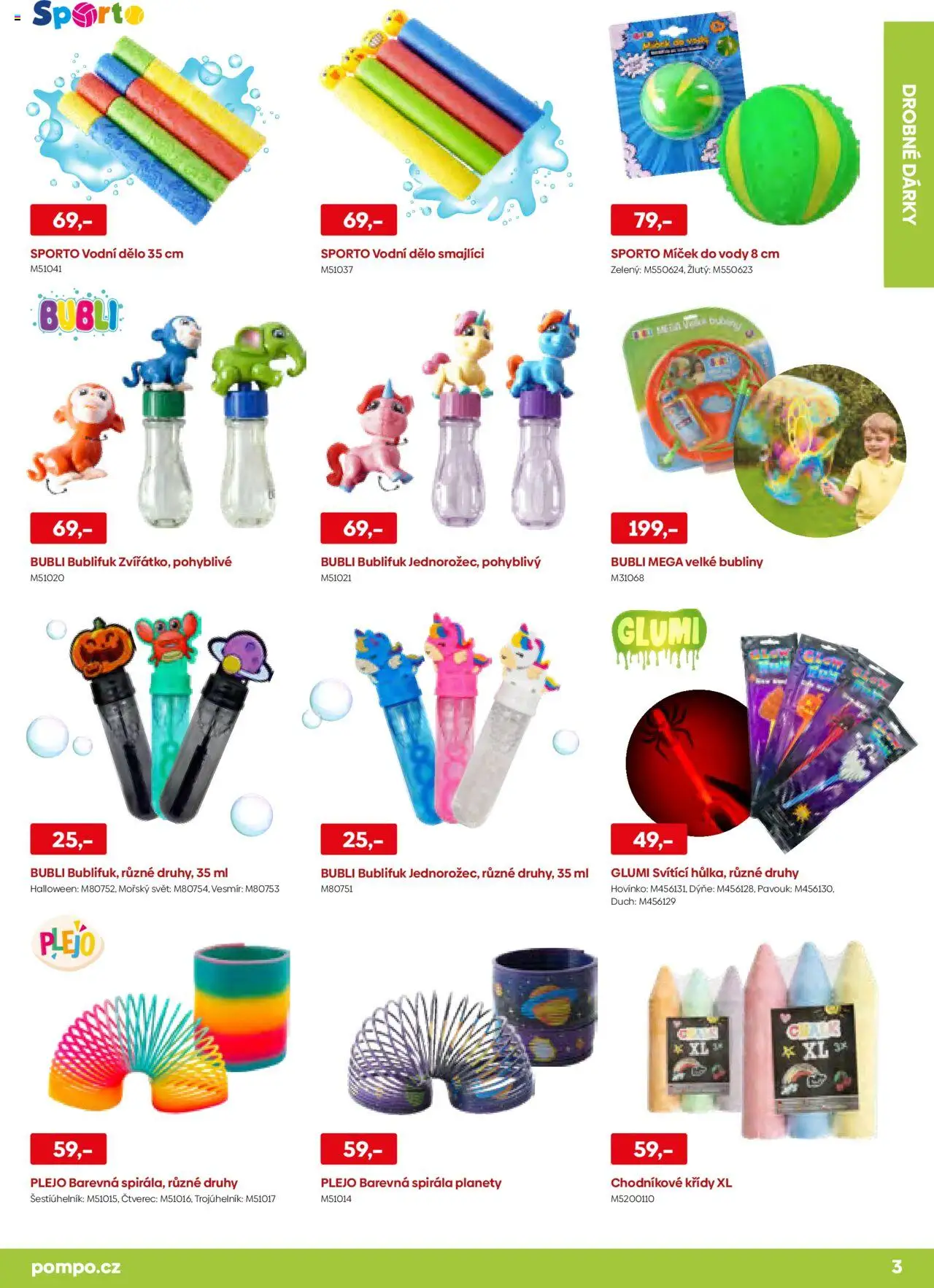 POMPO katalog Léto 2025 od 16.05.2025 | Strana: 3 | Produkty: Křídy, Dýně, Bublifuk