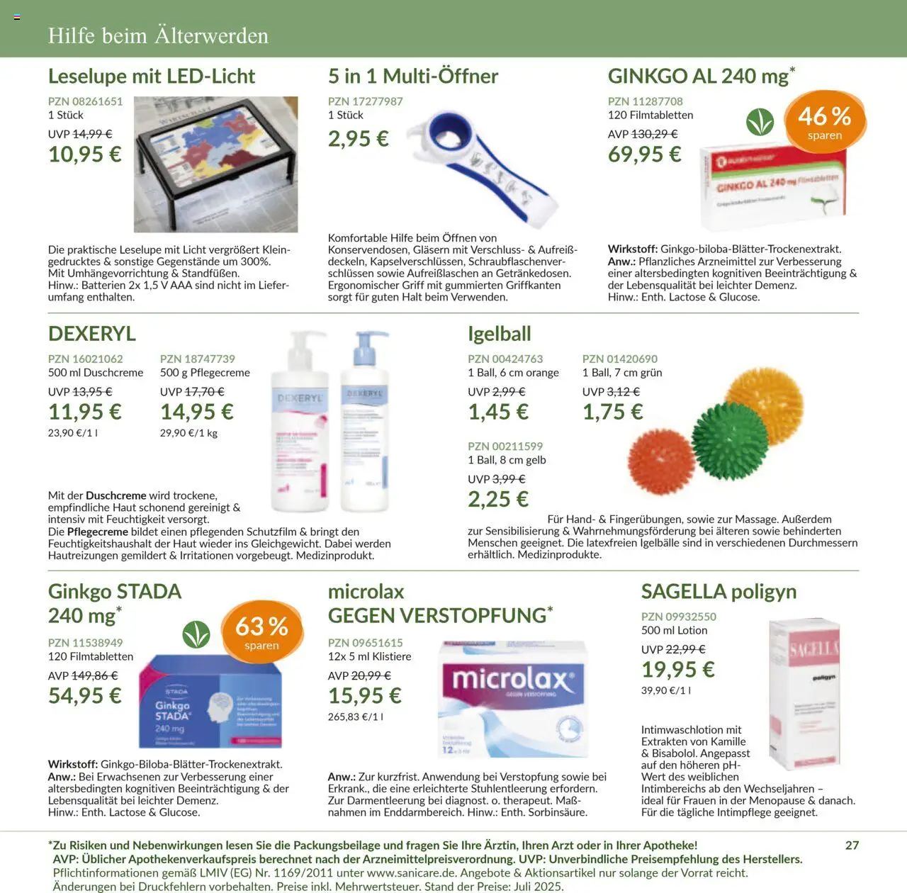Sanicare Prospekt 	 - gültig ab dem 07.07.2025 | Seite: 29 | Produkte: Batterien, Duschcreme