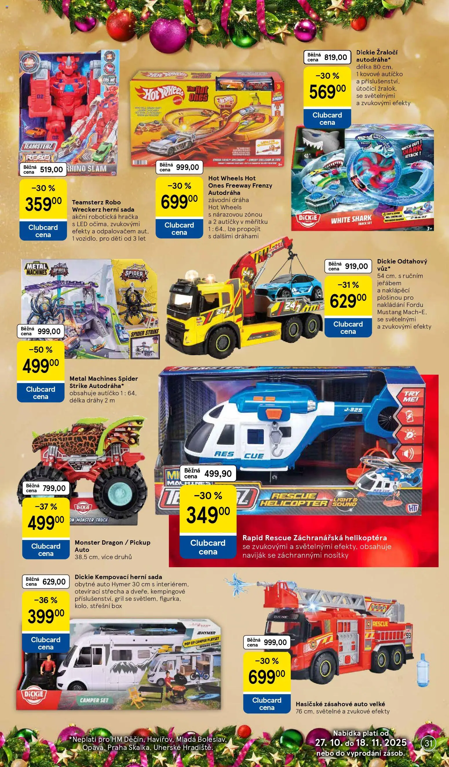 Tesco katalog od 27.10.2025 | Strana: 31 | Produkty: Monster, Naviják, Hot Wheels, LED
