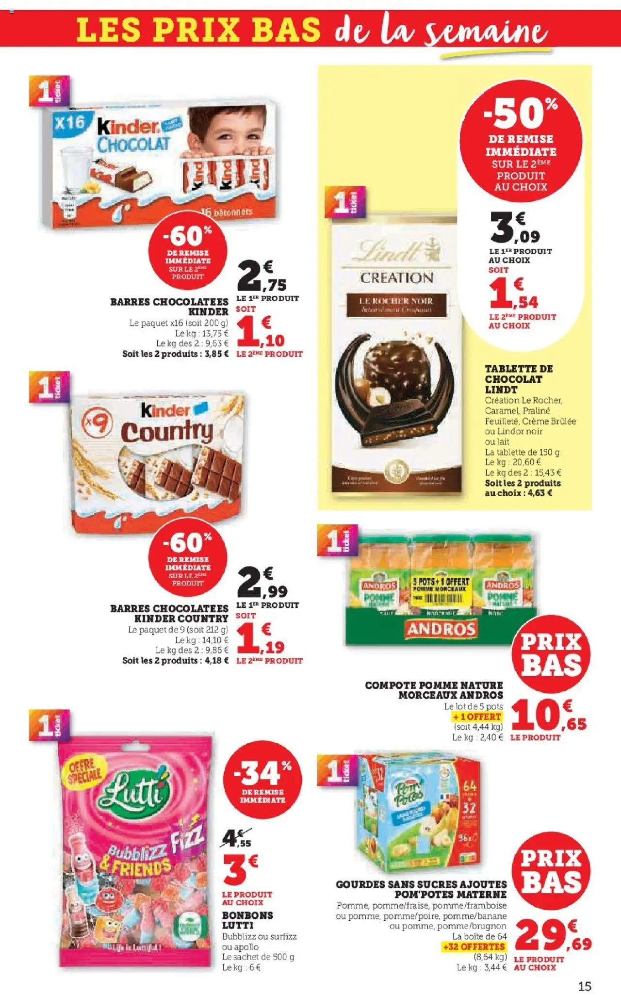 {H1} | Page: 15 | Produits: Tablette, Tablette de chocolat Lindt, Lait, Crème