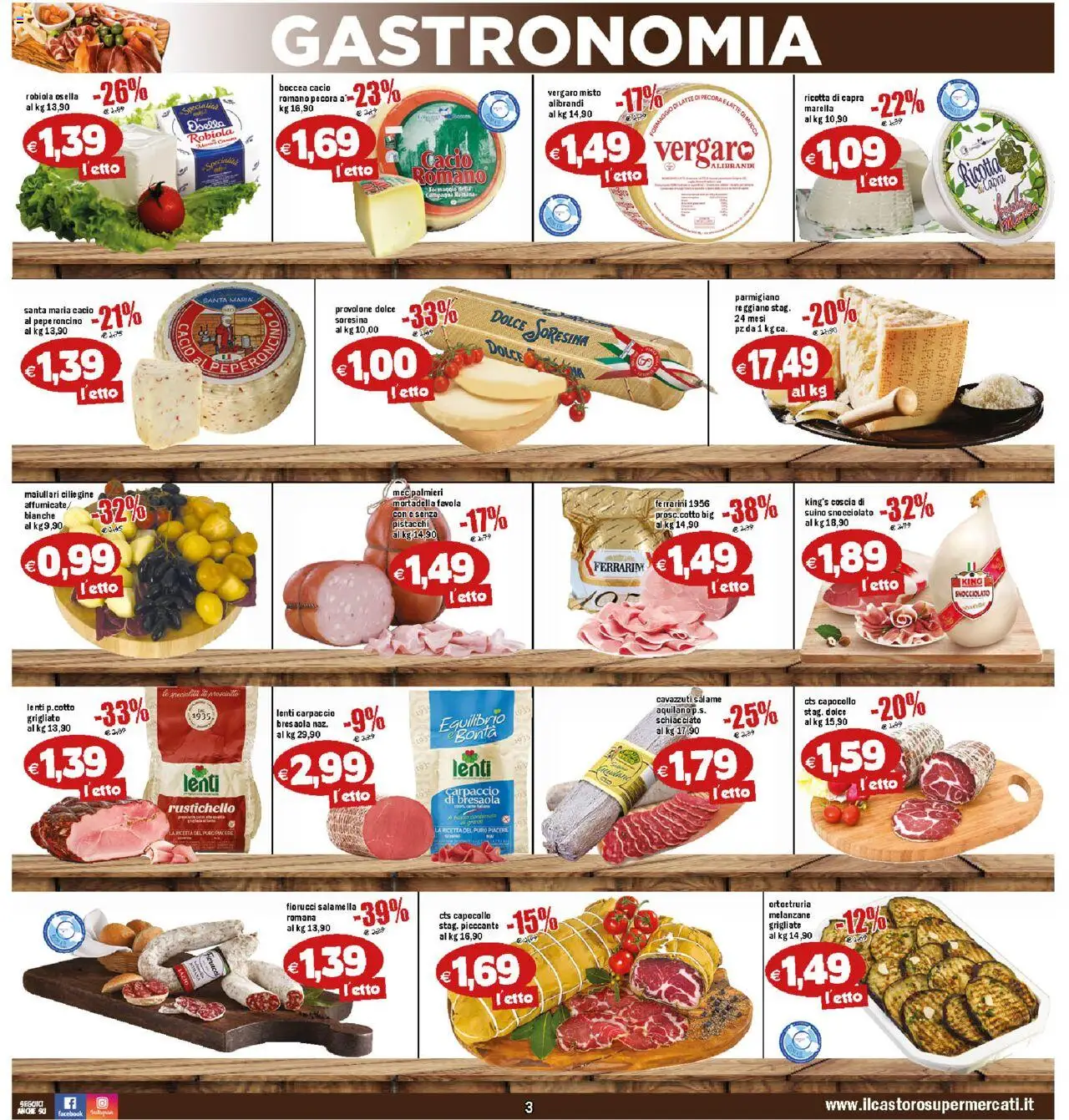 Volantino Il Castoro del 18.08.2025 | Pagina: 3 | Prodotti: Salame, Suino, Mortadella, Pistacchi