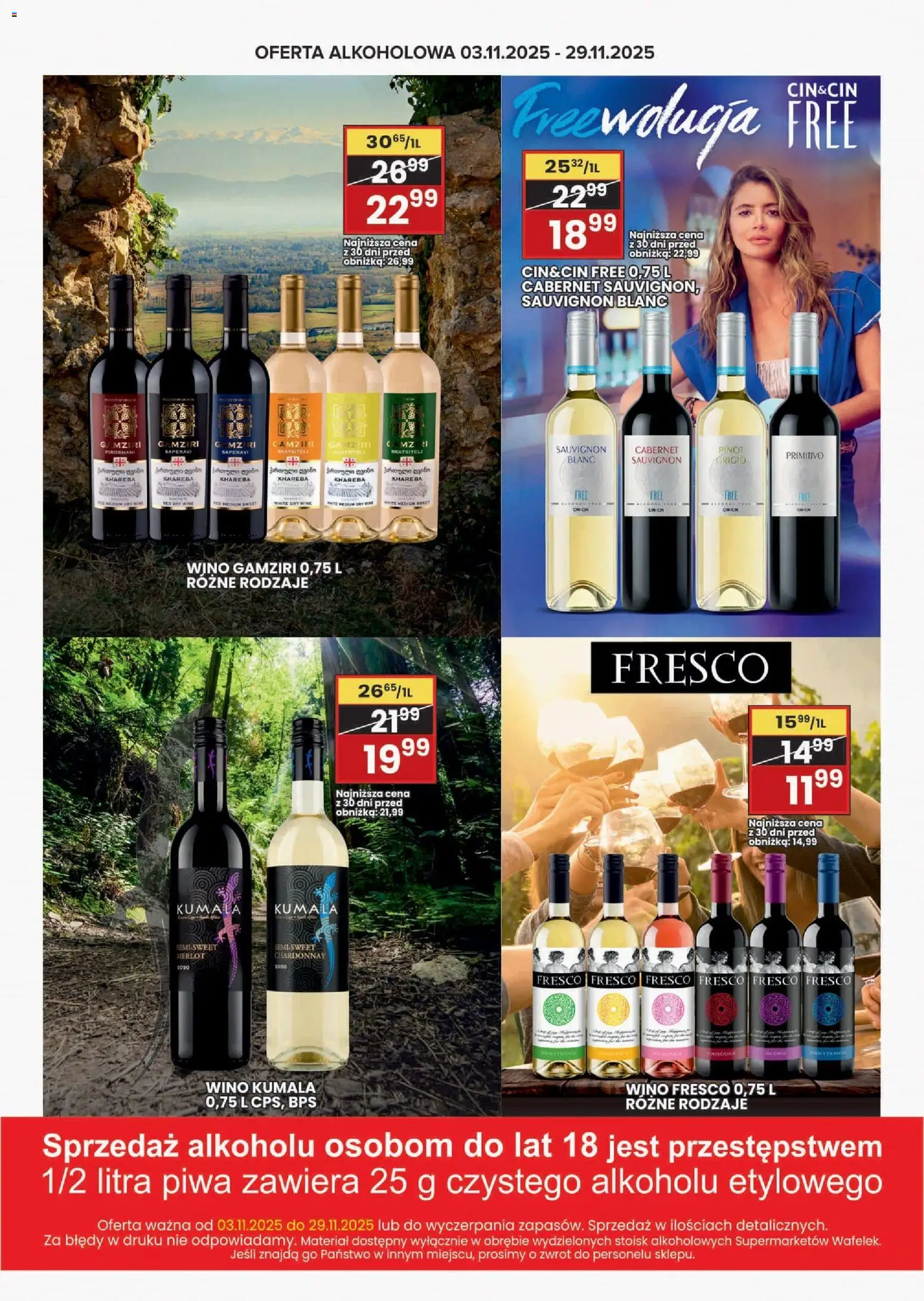 Wafelek Gazetka alkoholowa od 03.11.2025 | Strona: 4 | Produkty: Chardonnay, Merlot, Wino, Fresco