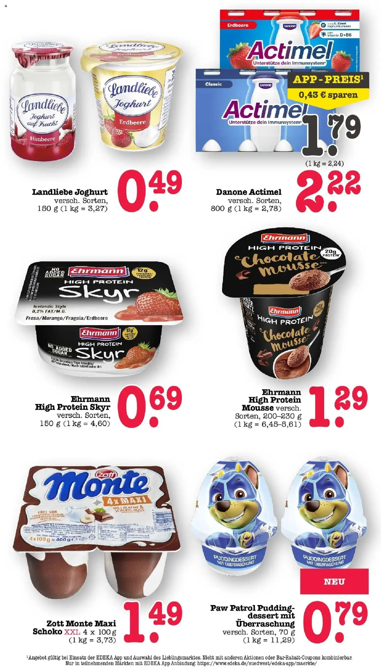 E center Prospekt Mainz-Weisenau	 – gültig ab 12.04.2026 | Seite: 32 | Produkte: Pudding, Skyr, Landliebe joghurt, Himbeere