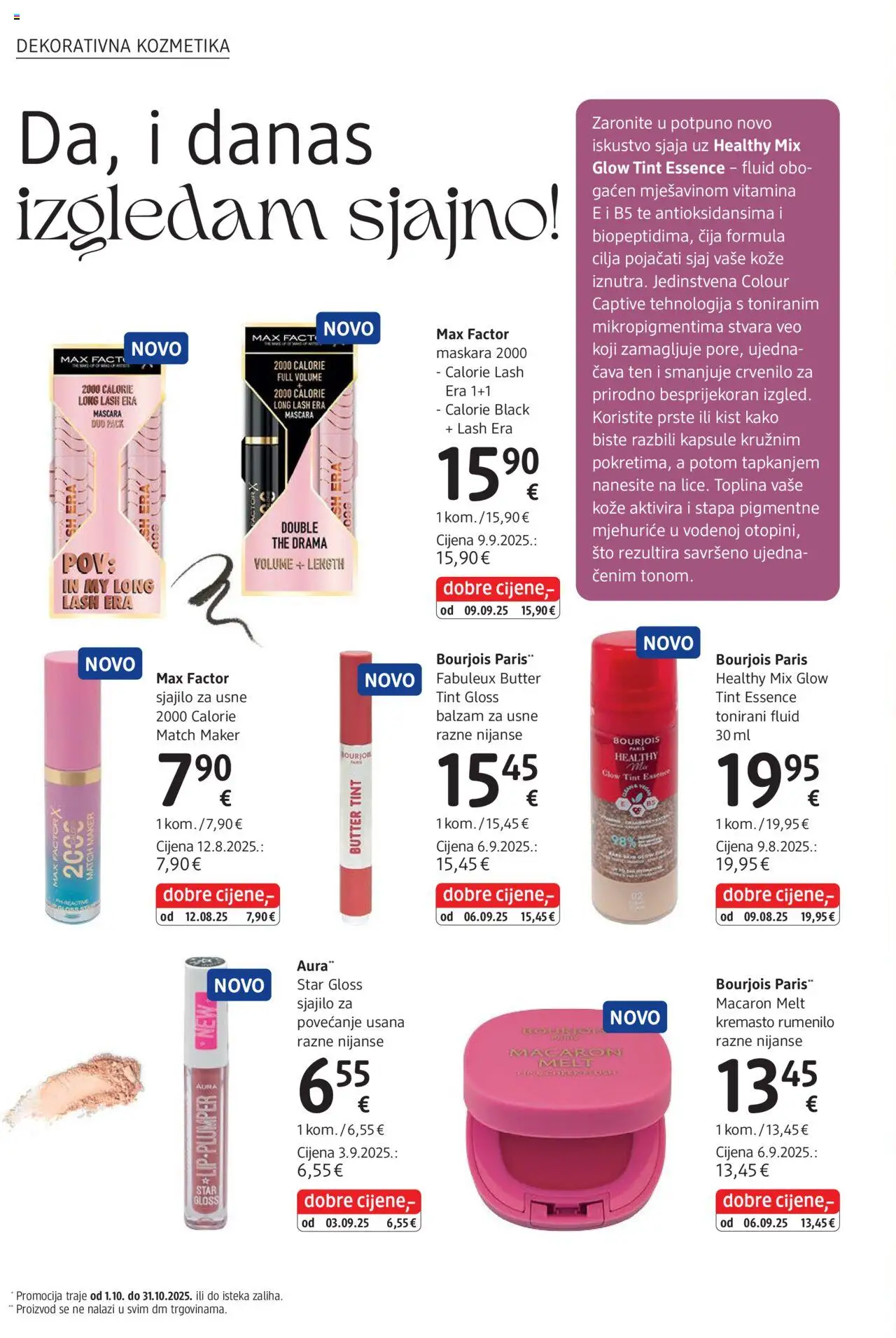 DM katalog | vrijedi od 01.10.2025 | Stranica: 14 | Proizvodi: Balzam za usne, Rumenilo, Kist, Maskara