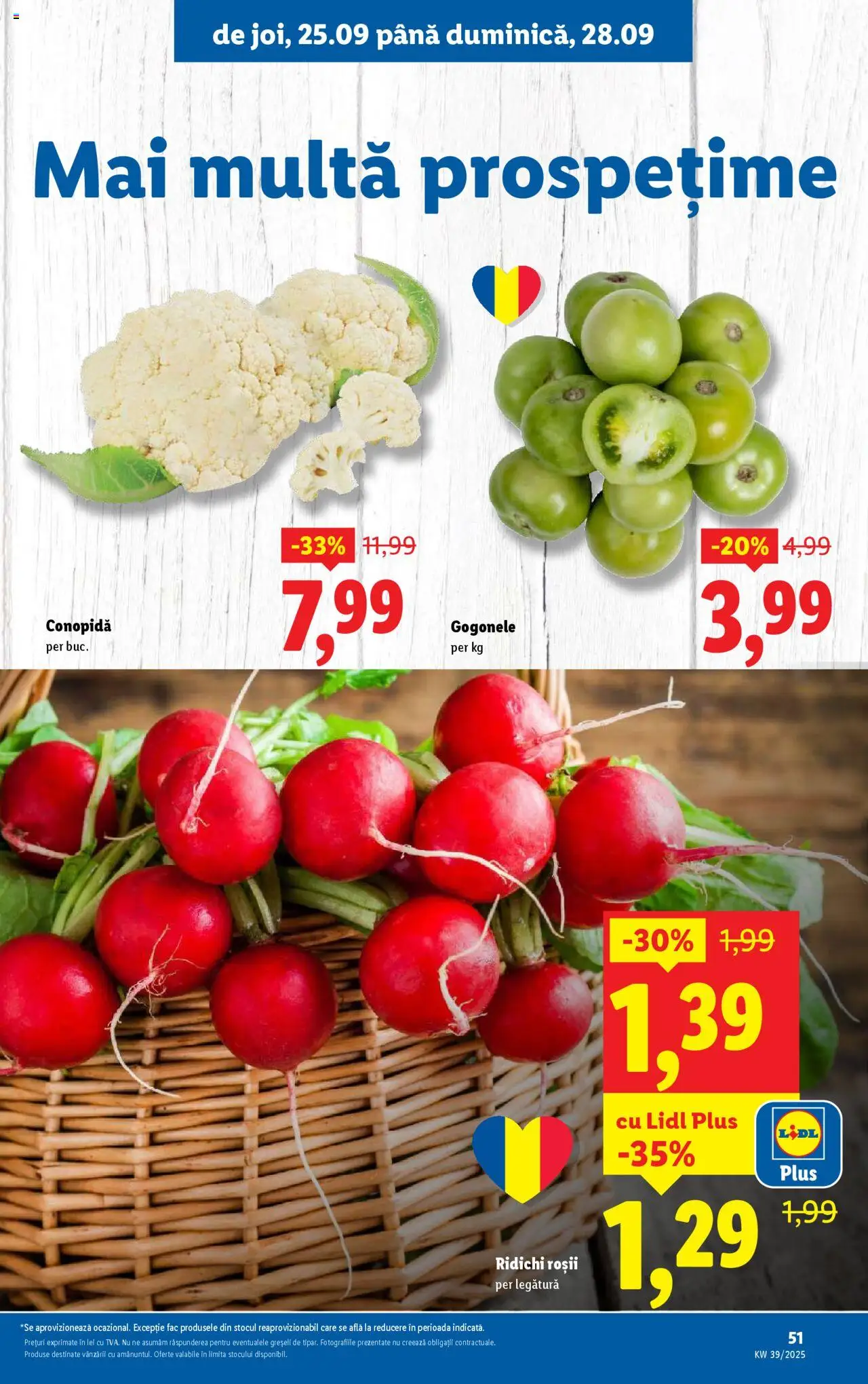 Noul catalog Lidl – valabil de la 22.09.2025 | Pagină: 51 | Produse: Conopidă, Roșii, Sıcak çikolata
