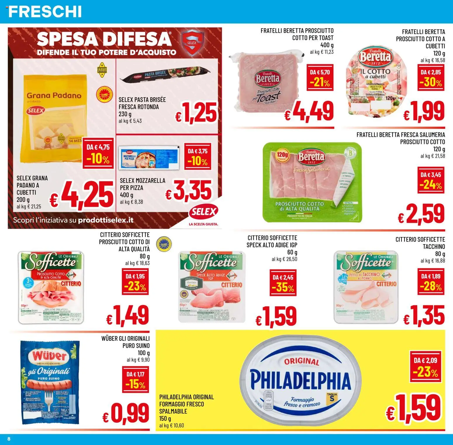 Volantino A&O del 14.01.2026 | Pagina: 8 | Prodotti: Speck, Suino, Formaggio, Pasta brisée