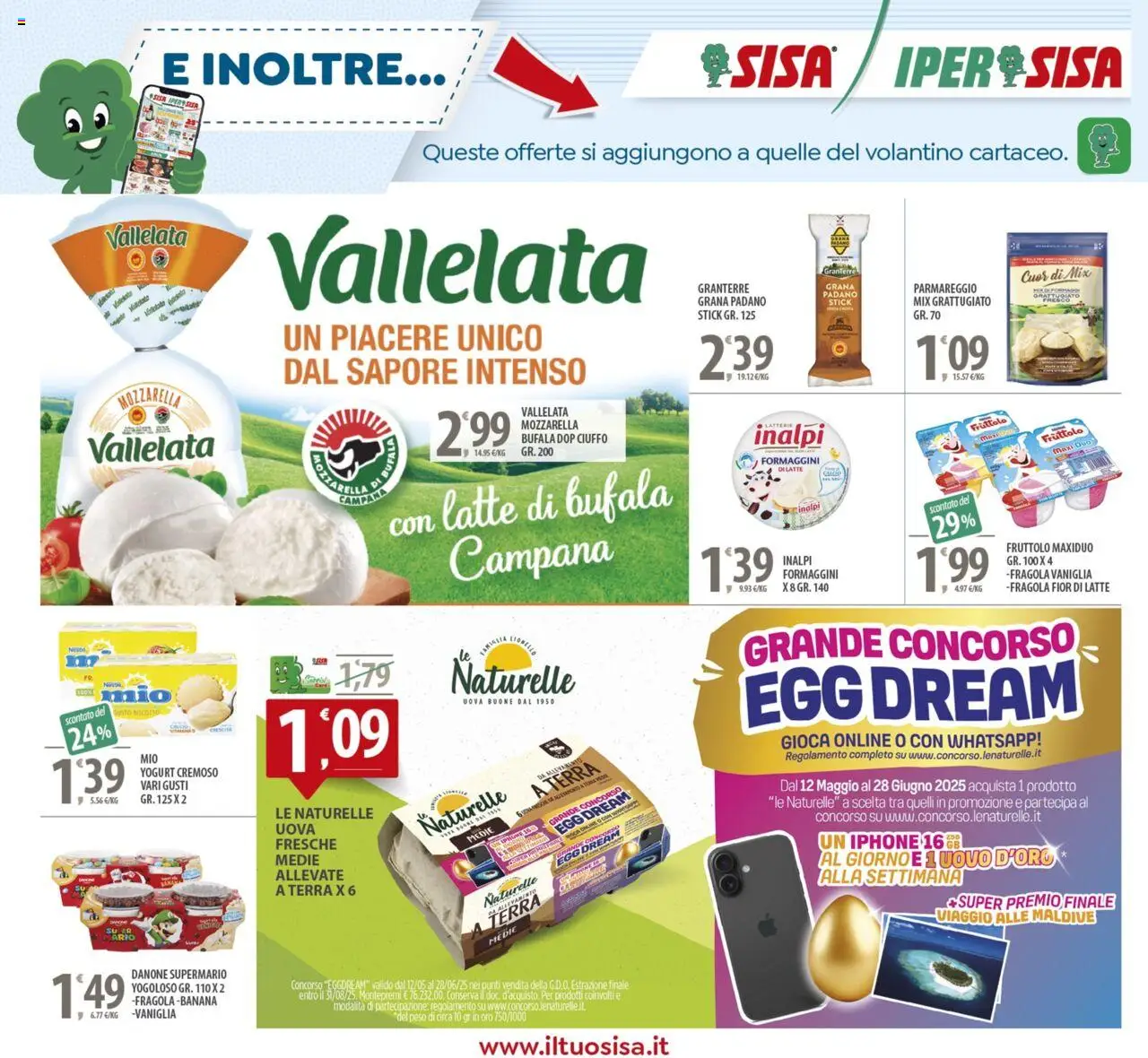 Volantino SISA del 03.06.2025 | Pagina: 16 | Prodotti: Uova, Latte, Grana Padano, Terra