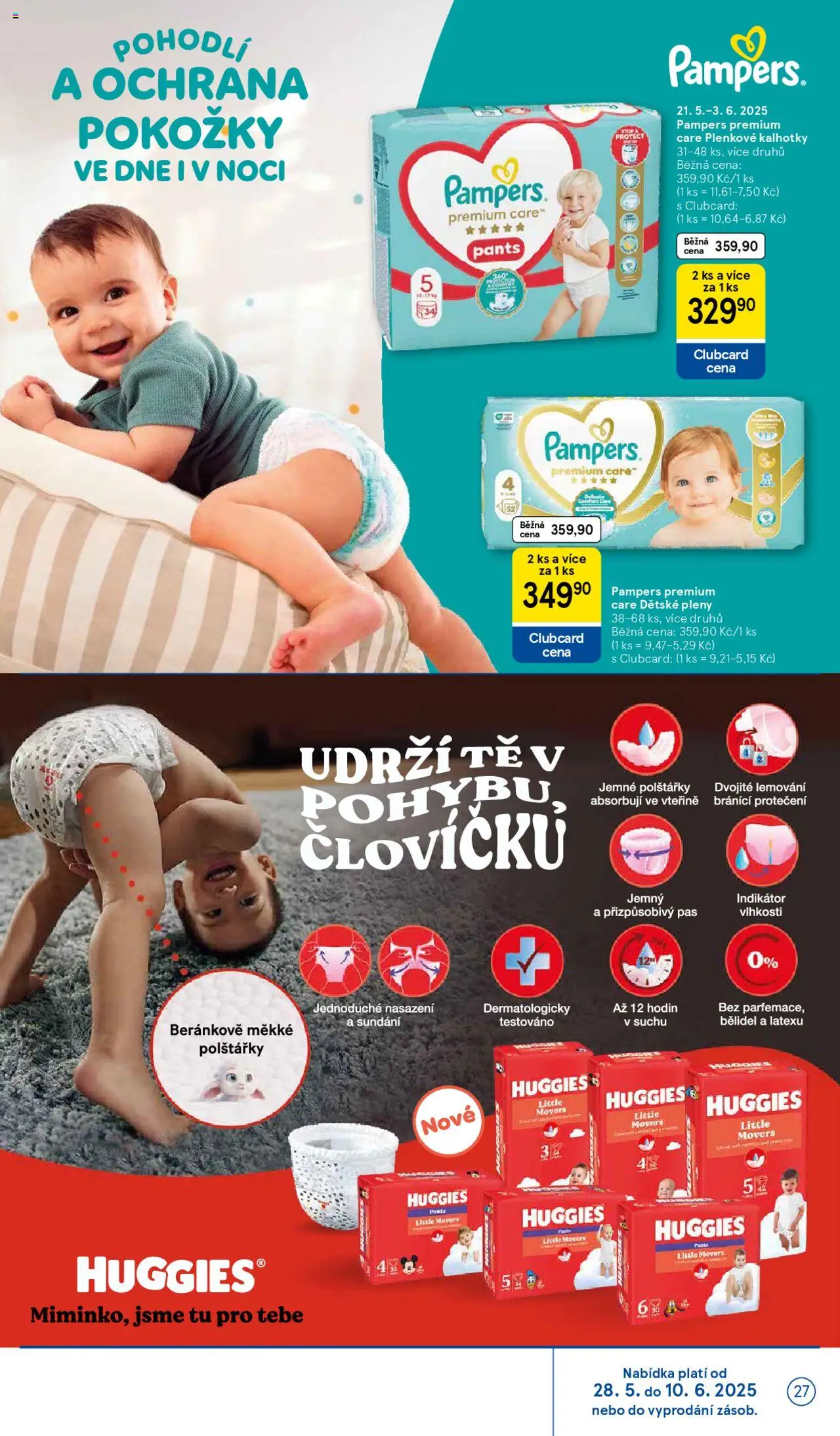 Tesco leták - Hypermarket od 28.05.2025 | Strana: 27 | Produkty: Pampers Premium Care, Dětské pleny, Plenkové kalhotky, Pleny