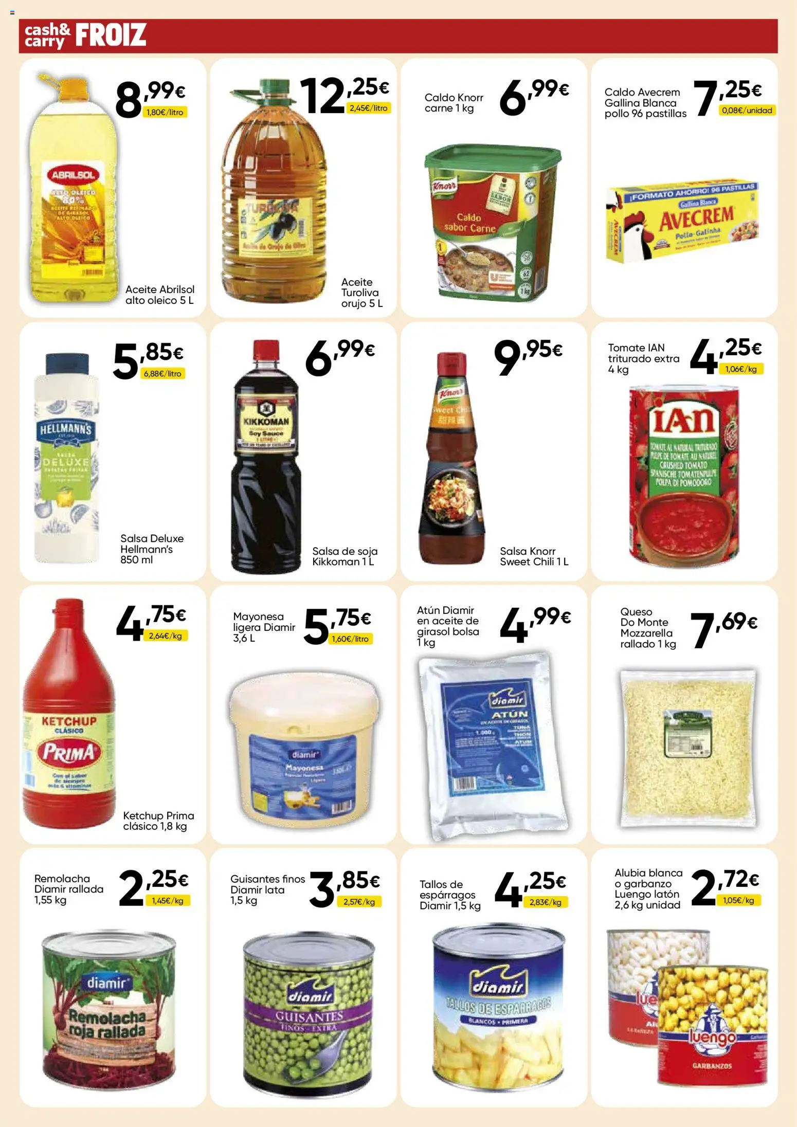 Froiz - Folleto Cash │ válido desde el 03.03.2026 | Página: 12 | Productos: Queso, Aceite, Νερό καρύδας, Οθόνη προβολής