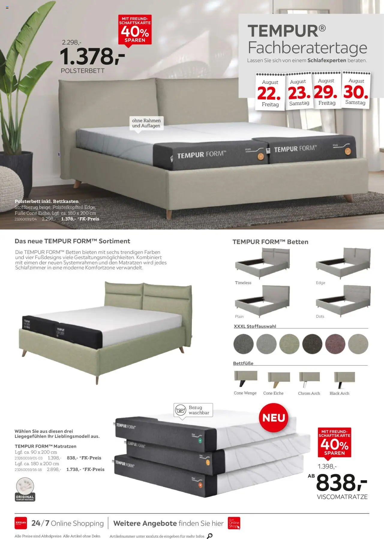 XXXL Lutz Tempur Spezial - gültig ab dem 18.08.2025 | Seite: 4 | Produkte: Polsterbett