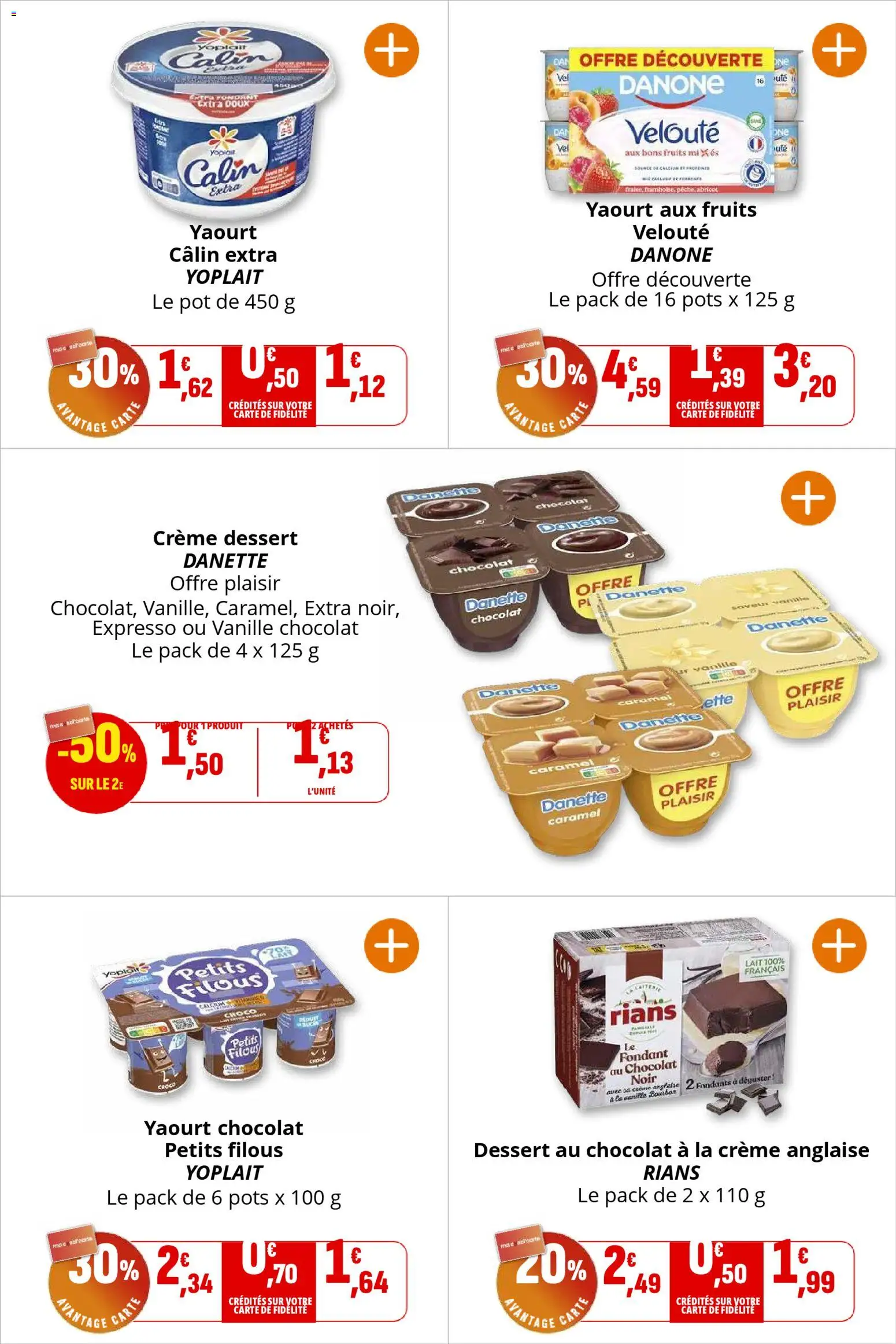 {H1} | Page: 15 | Produits: Crème anglaise, Fraise, Lait, Chocolat