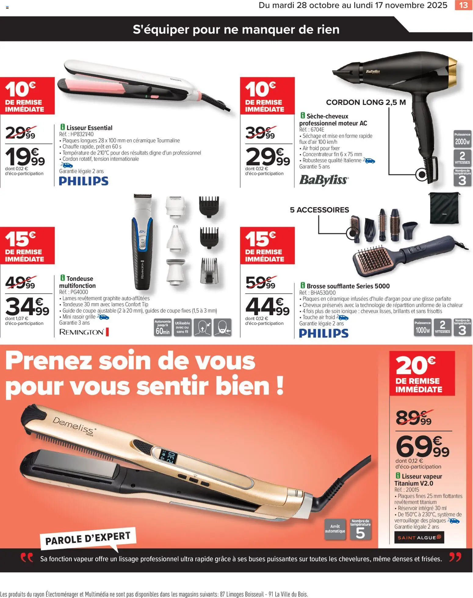 {H1} | Page: 15 | Produits: Rasoir, Tondeuse, Lisseur, Brosse