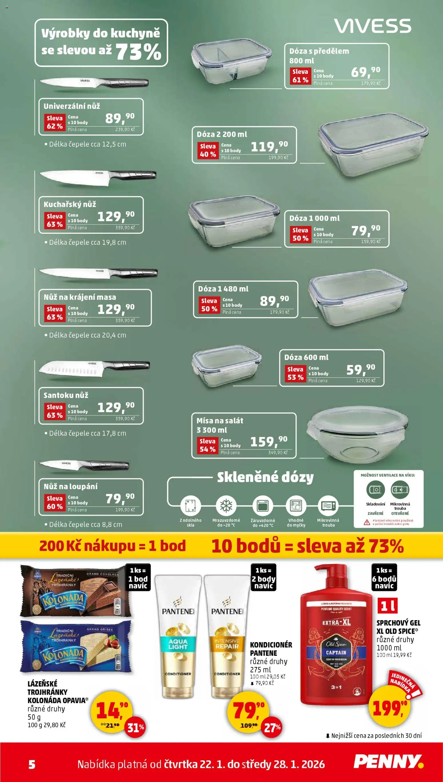 Penny Market leták - Čtvrtečník od 22.01.2026 | Strana: 5 | Produkty: Čokoláda, Trouba, Nůž, Body