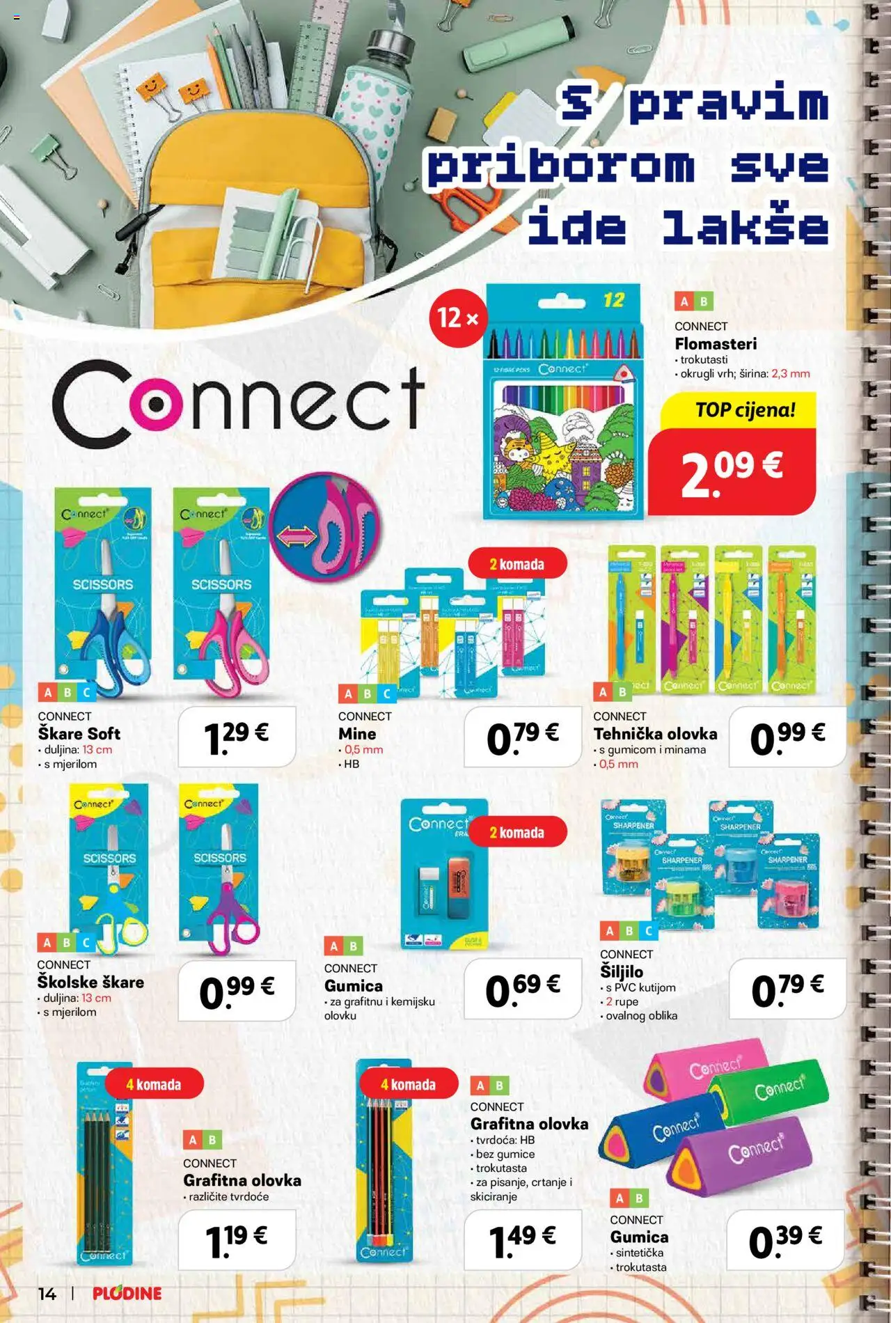 Plodine katalog | vrijedi od 13.08.2025 | Stranica: 14 | Proizvodi: Škare, Gumice, Flomasteri
