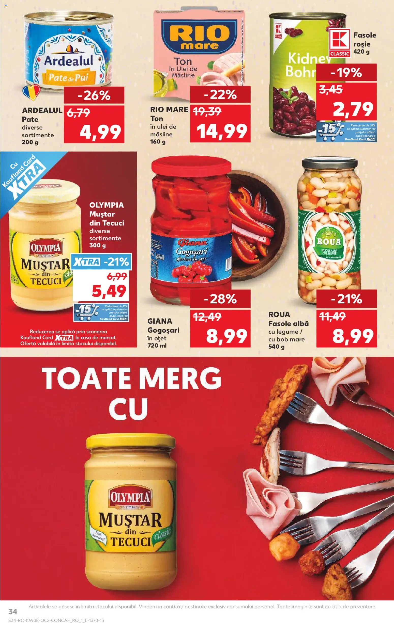 Noul catalog Kaufland – valabil de la 18.02.2026 | Pagină: 34 | Produse: Măsline, Oțet, Muștar, Fasole albă