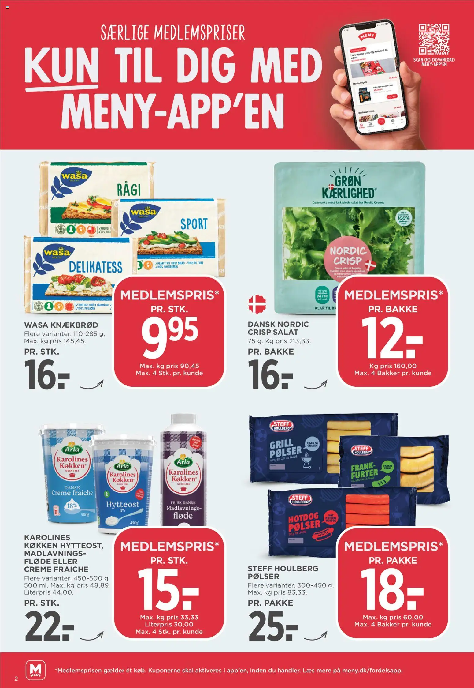 Meny tilbudsavis – gyldig fra 17.04.2026 | Side: 2 | Produkter: Creme, Fløde, Hytteost, Salat