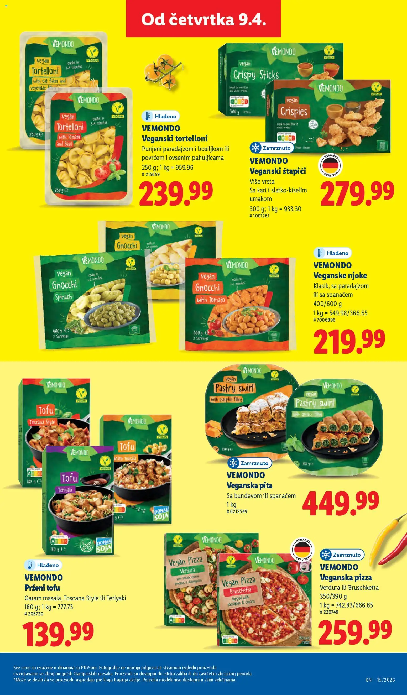 Lidl katalog - važi od 09.04.2026 | Strana: 67 | Proizvode: Tofu, Njoke, Pita