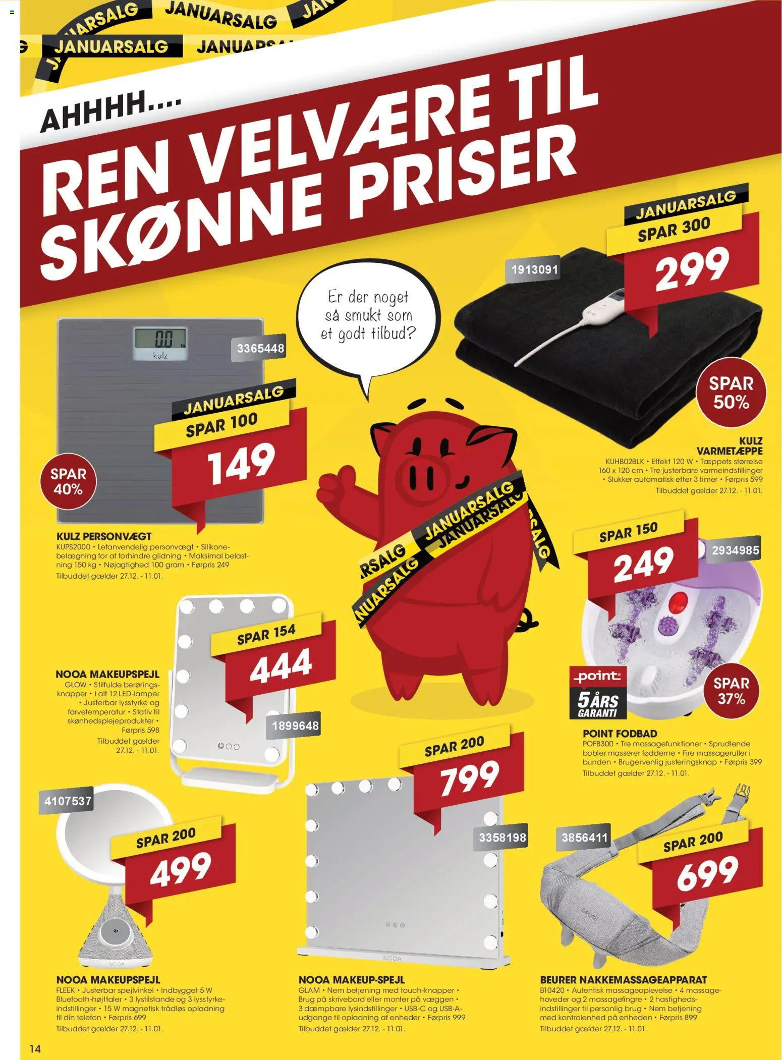 Punkt1 tilbudsavis – gyldig fra 27.12.2025 | Side: 14 | Produkter: Skrivebord, Telefon, Søm