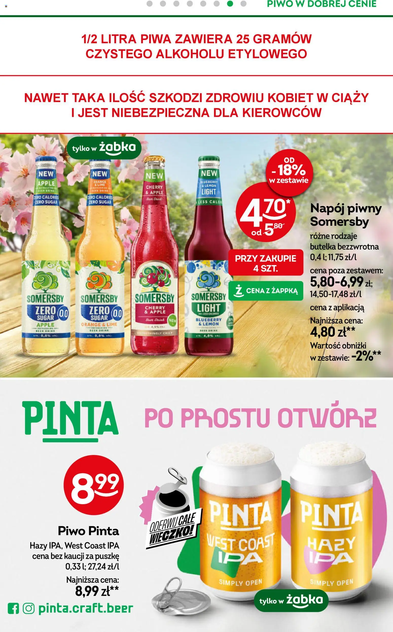 Żabka gazetka od 08.04.2026 | Strona: 43 | Produkty: Piwo, Somersby