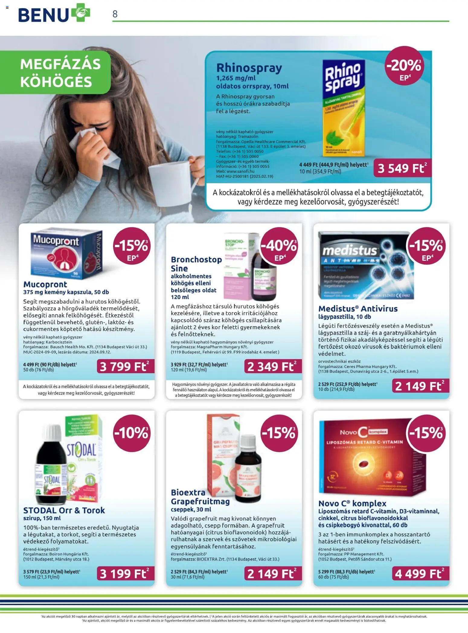 BENU Gyógyszertárak akciós ujság - amely érvényes a következő dátumtól: 01.11.2025 | Oldal: 8 | Termékek: Grapefruit
