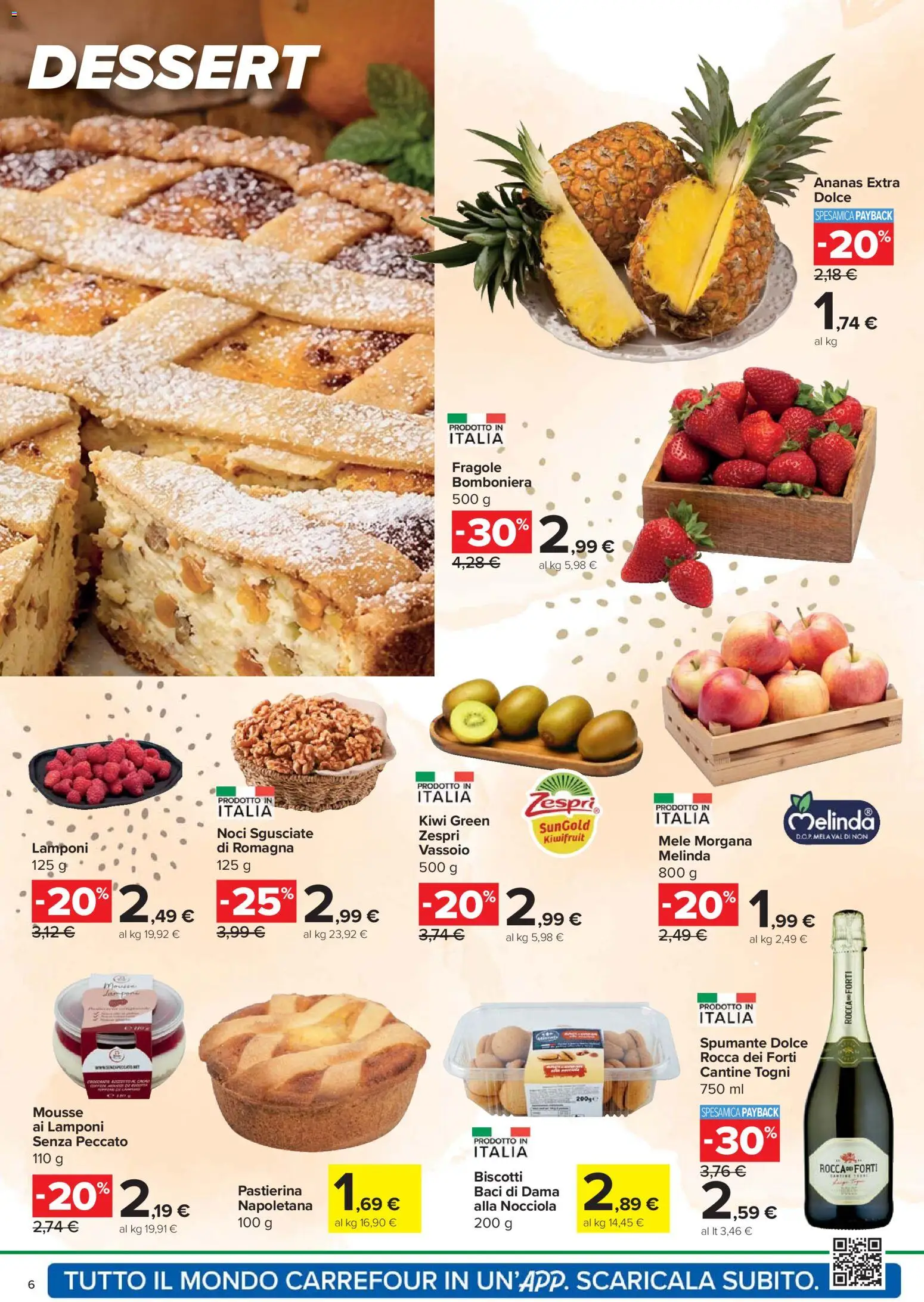 Volantino Carrefour del 24.03.2026 | Pagina: 6 | Prodotti: Lamponi, Fragole, Kiwi, Biscotti